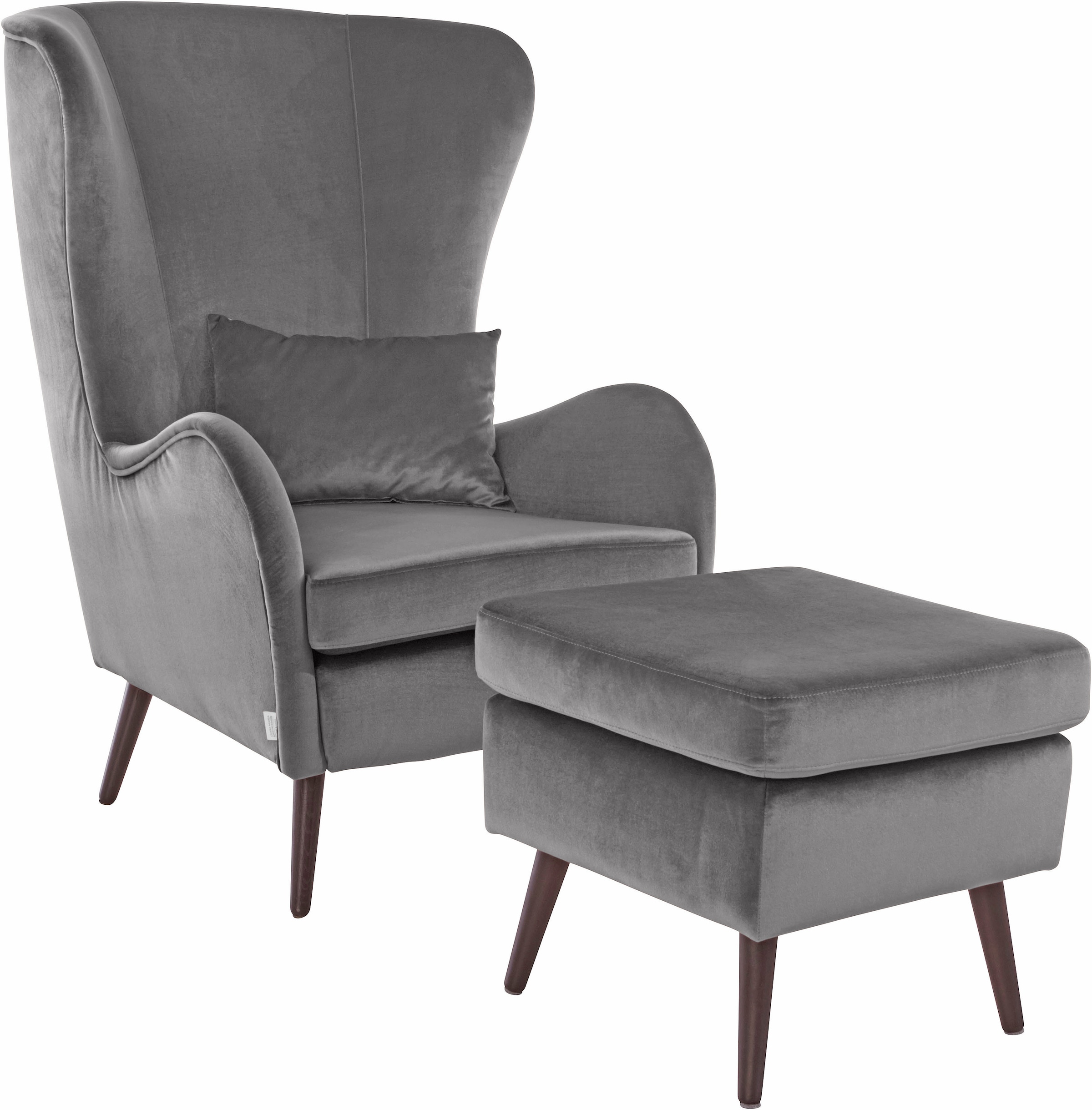 Guido Maria Kretschmer Home&Living Sessel »Sallito, TV-Sessel, Ohrensessel mit«, Hocker, in vielen Bezugsqualitäten, auch in Samtcord