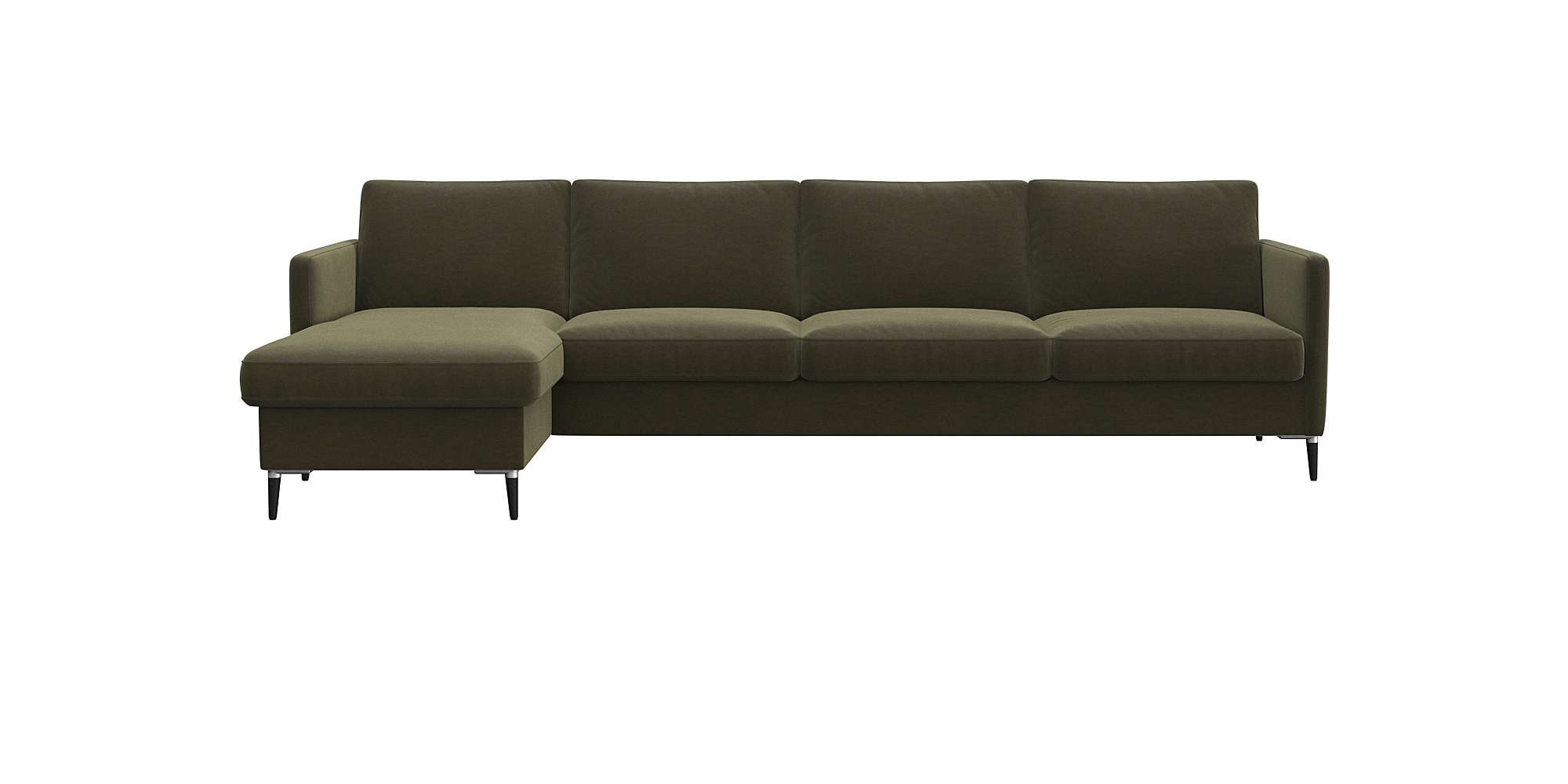 FLEXLUX Ecksofa »Fiore, L-Form«, schmale Armlehnen, Kaltschaum, Füße Alu+sc günstig online kaufen