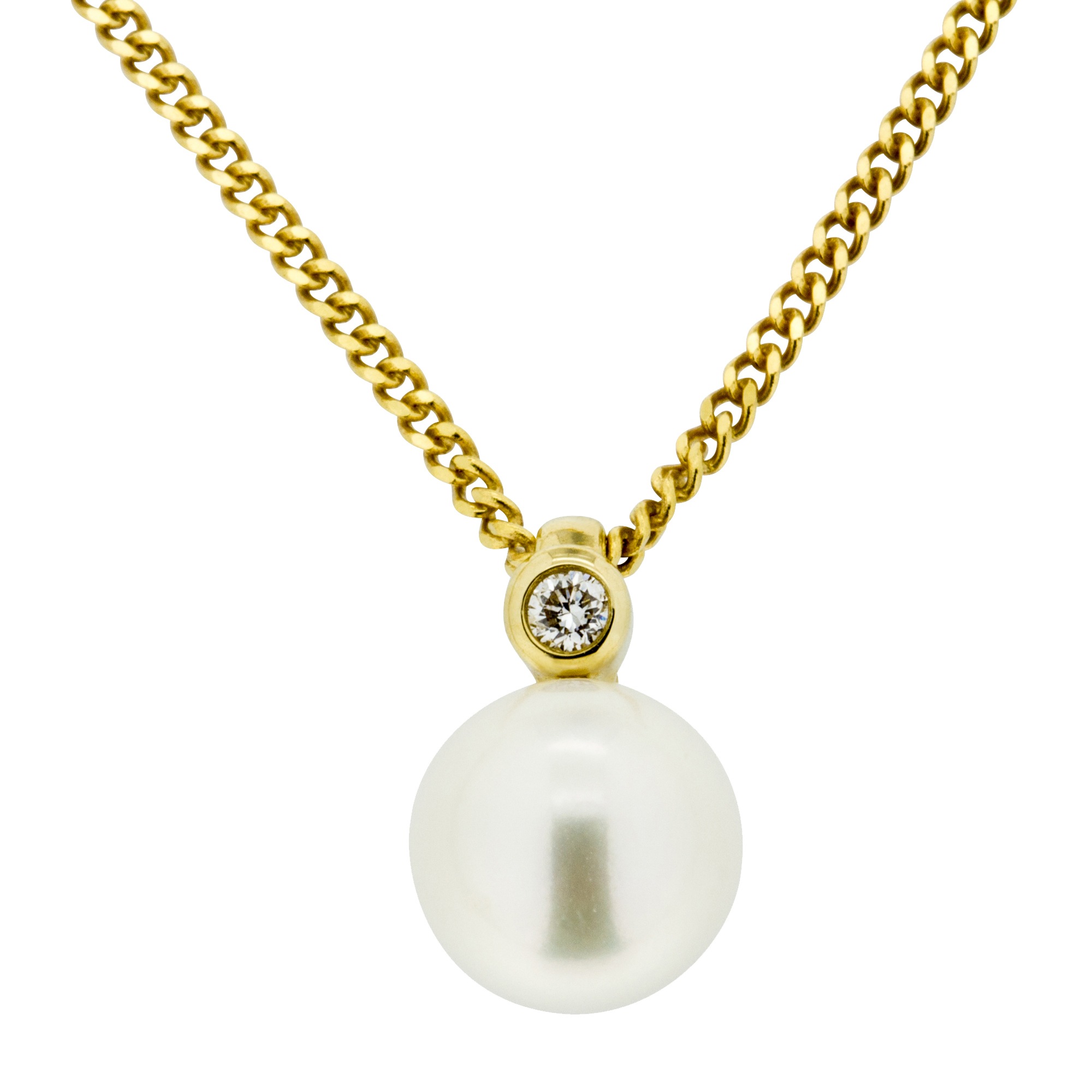 Orolino Kette mit Anhänger »585 Gold mit Brillant 0,03ct. + Perle weiß 7-7,5mm«