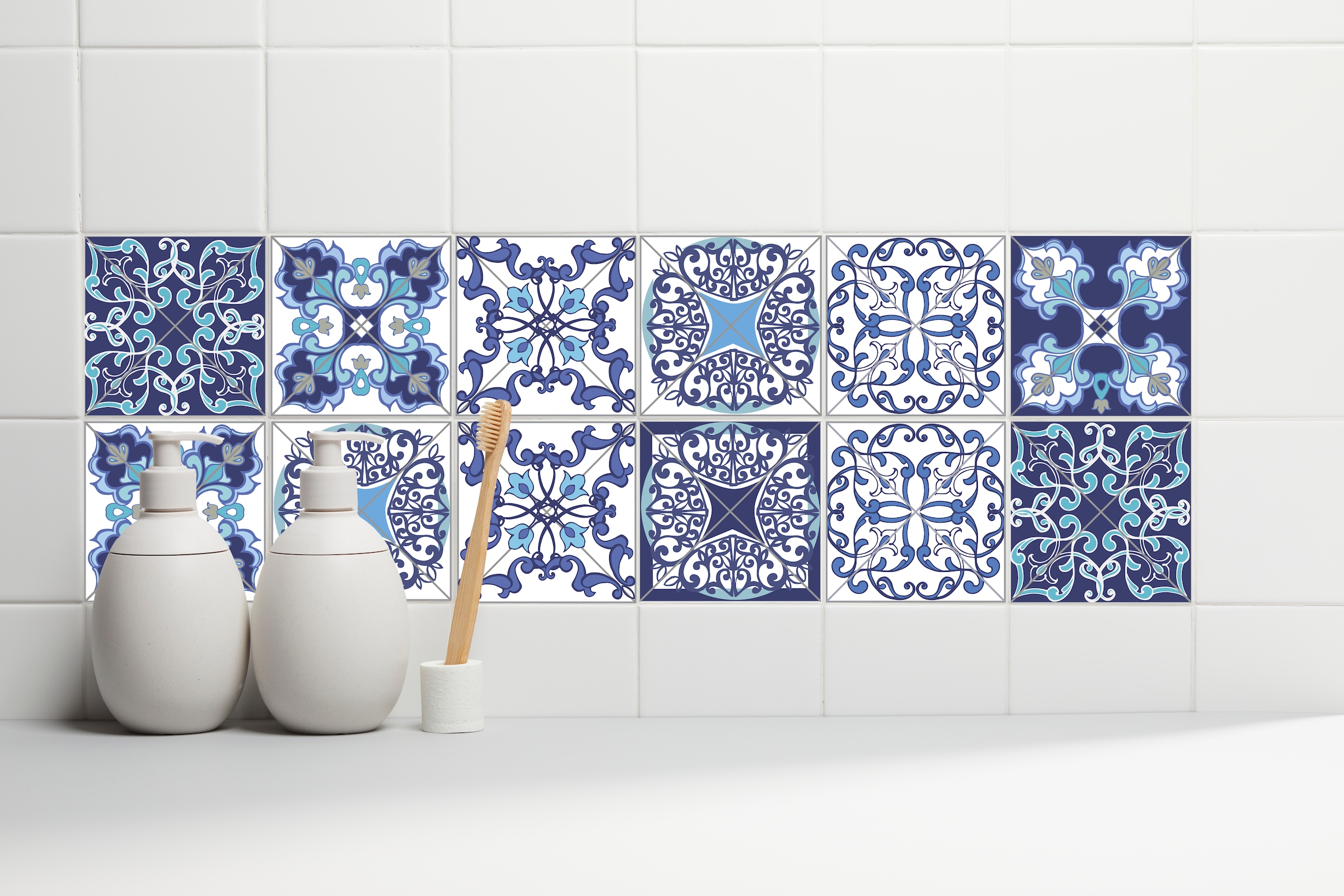 queence Fliesenaufkleber »Muster« Stickerfliesen, selbstklebend, Sticker, 12er Set