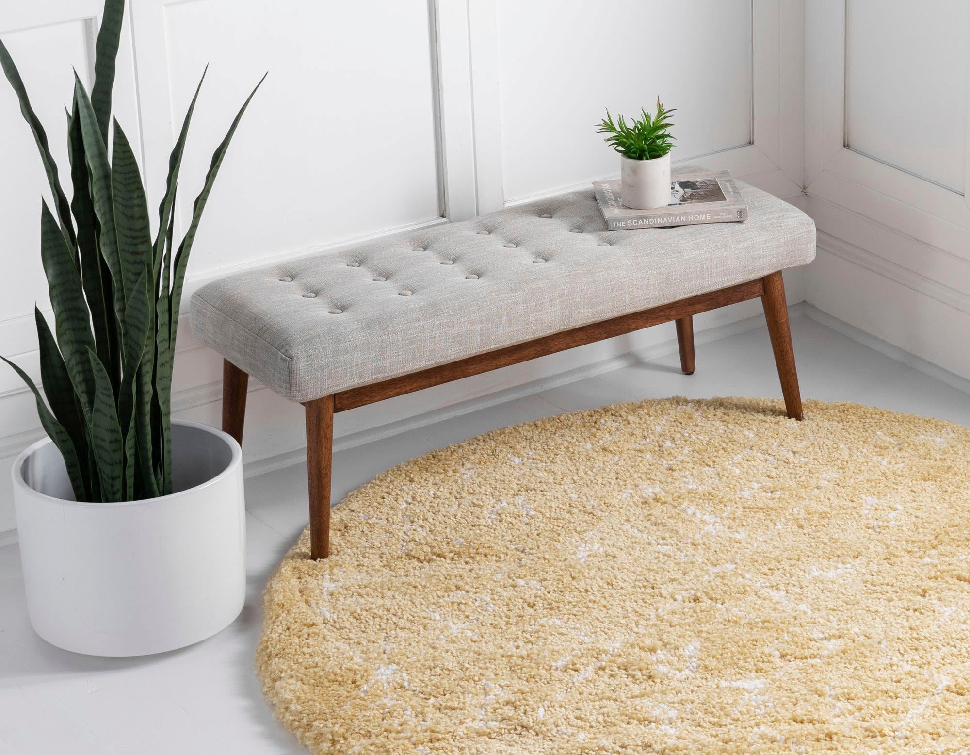 Myflair Möbel & Accessoires Hochflor-Teppich »Temara Shag Lagerräumung«, rund, 51 mm Höhe, gewebt, Scandi Design, ideal im Wohnzimmer & Schlafzimmer