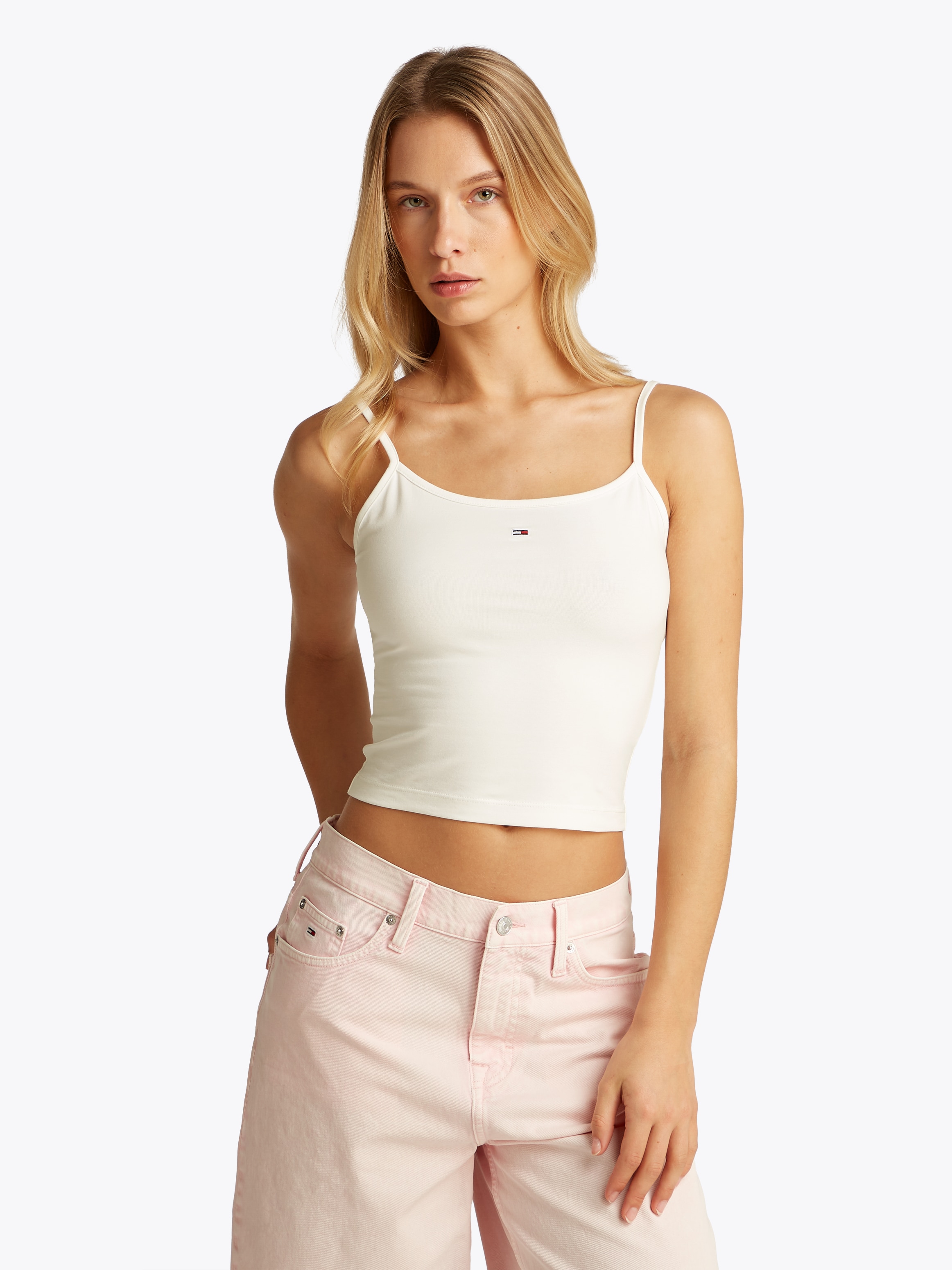 Tommy Jeans Spaghettitop »TJW 2PACK ESSENTIAL STRAP TOP«, (Packung, 2er), mit Logo-Flag