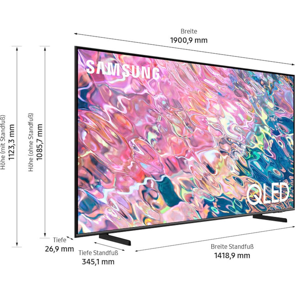 Samsung QLED-Fernseher »85" QLED 4K Q60B (2022)«, 214 cm/85 Zoll, Smart-TV-Google TV, Quantum Prozessor Lite 4K-Quantum HDR-Supreme UHD Dimming
