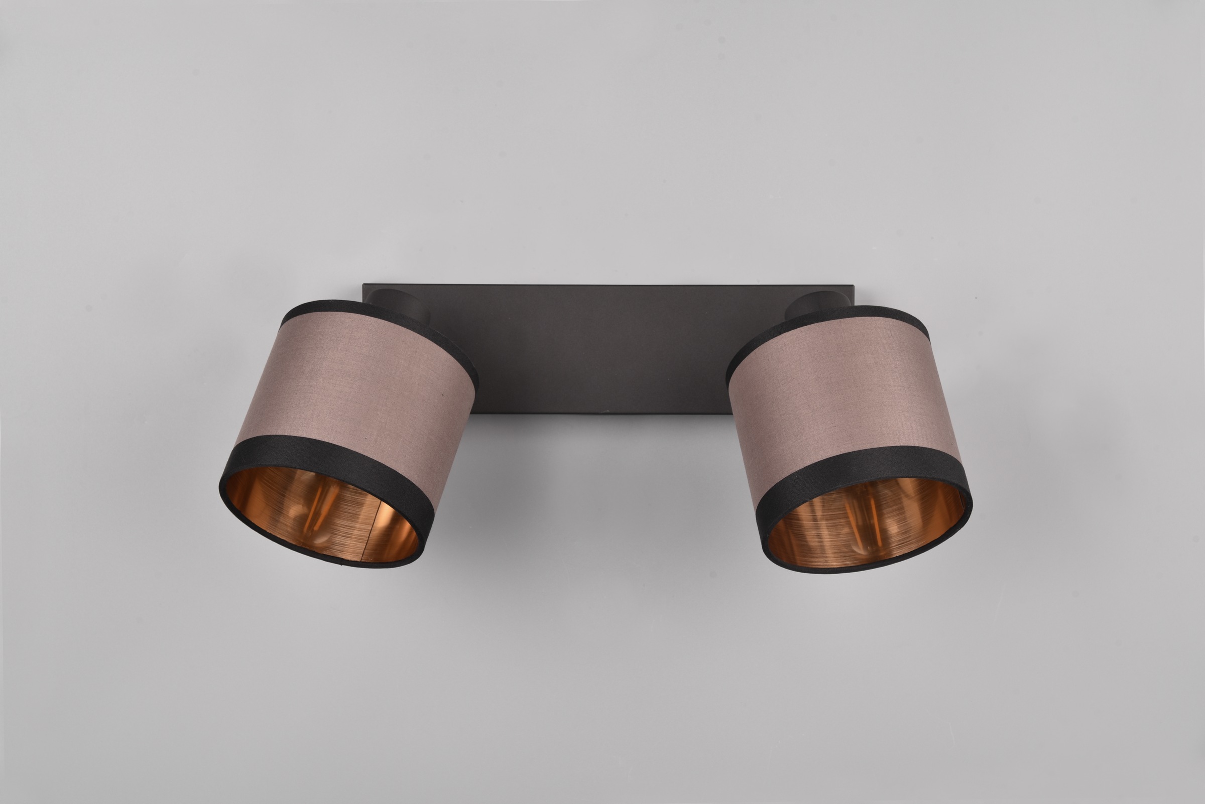 REALITY Leuchten Deckenstrahler »DAVOS, Deckenspot 2-flammig exkl 2xE14 max 10 W Stoffschirm zweifarbig«, 2 flammig, Leuchtmittel E14 | Leuchtmittel wechselbar, Wandspot Deckenspot schwenkbar Leuchtmittel wechselbar Flur Küche