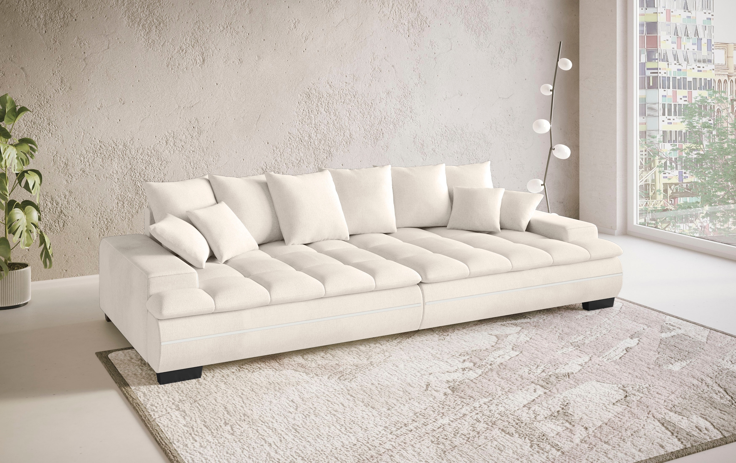 Mr. Couch Big-Sofa »Haiti II RGB-LED«, RGB-LED Beleuchtung, mit Handwerklich gearbeiteter Komfort-Steppung