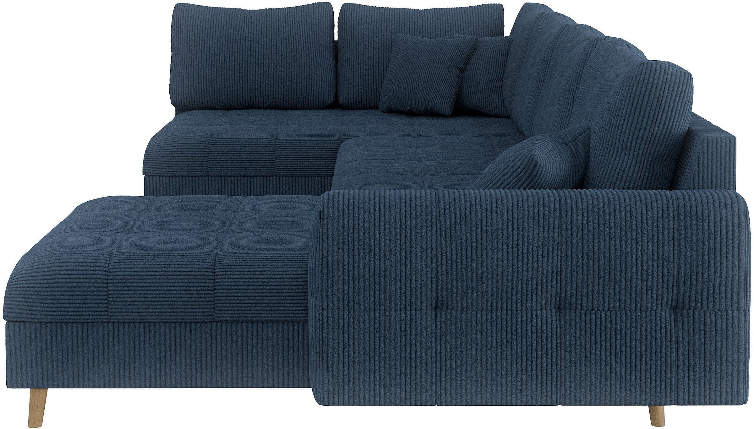Home affaire Wohnlandschaft »CHARRE U-Form mit Ottomane, Maße B/T/H: 310/161/81 cm«, feine Steppung, lose Rücken- und Zierkissen, auch in Cord und Bouclé