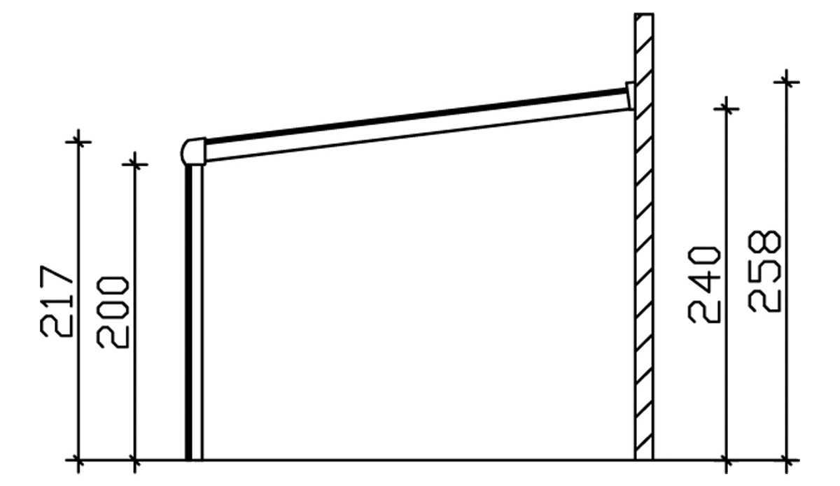 Skanholz Terrassendach »Genua«, 434 cm Breite, verschiedene Tiefe