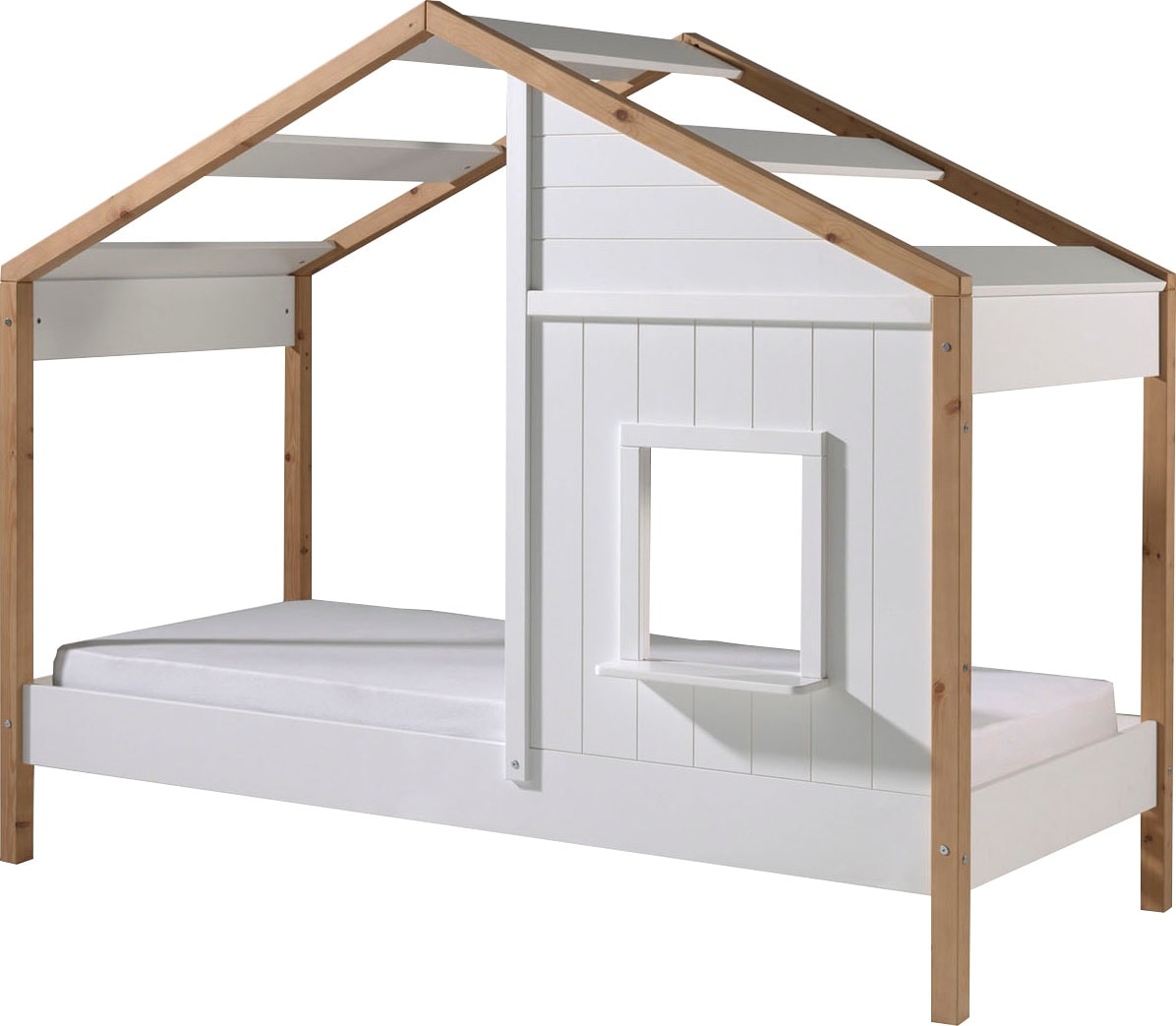 Vipack Kinderbett »Babs«, (Made in Europe), Hausbett mit Lattenrost, wahlweise Bettschublade