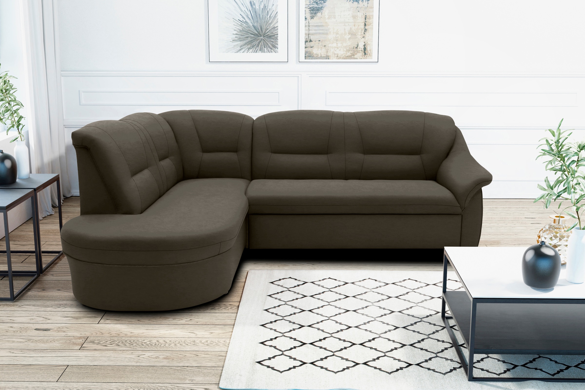 DOMO collection Ecksofa »Faenza für kleine Räume, Stellmaße 232,176cm, komf günstig online kaufen