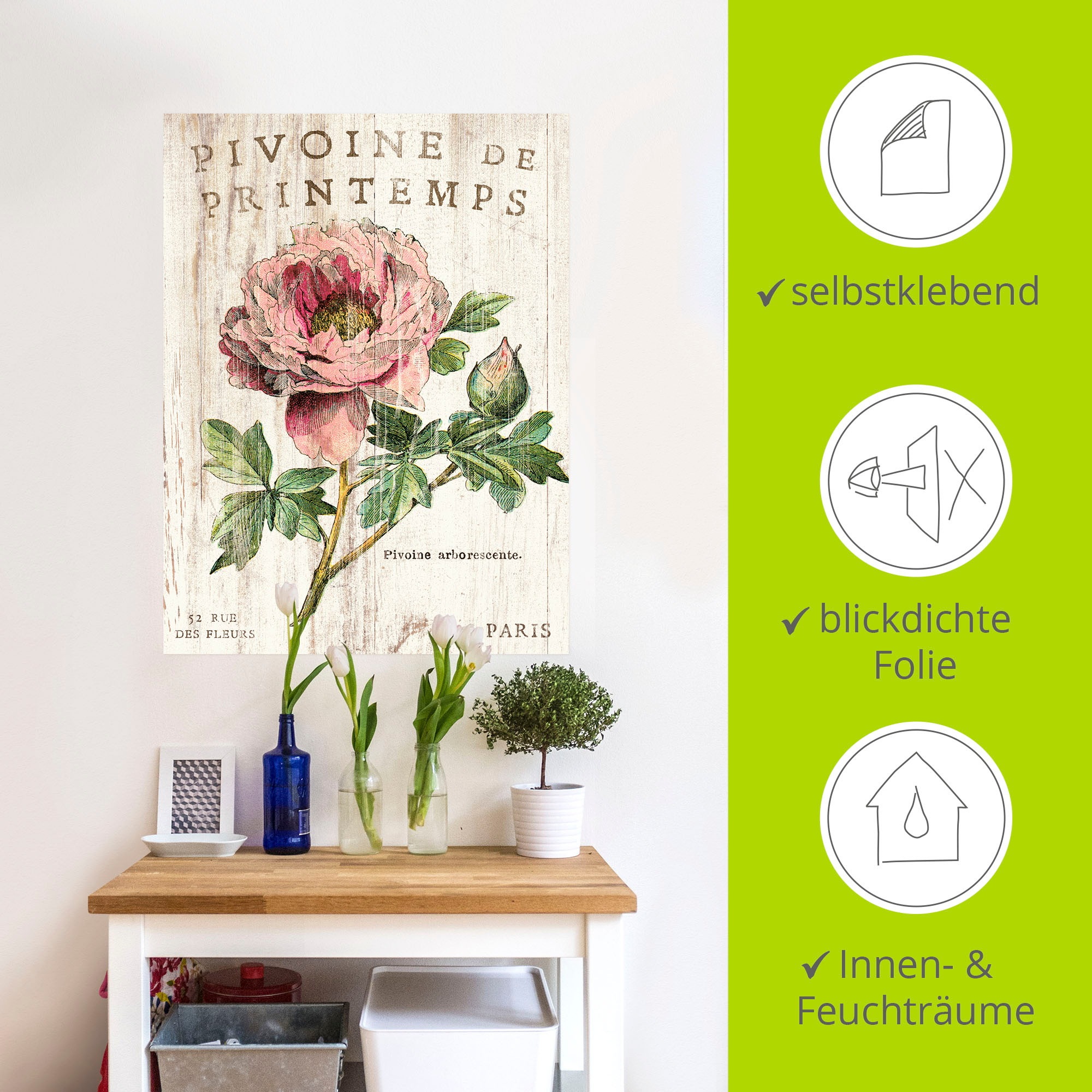 Artland Wandbild »Pfingstrose«, Blumen, (1 St.), als Leinwandbild, Poster, Wandaufkleber in verschied. Größen