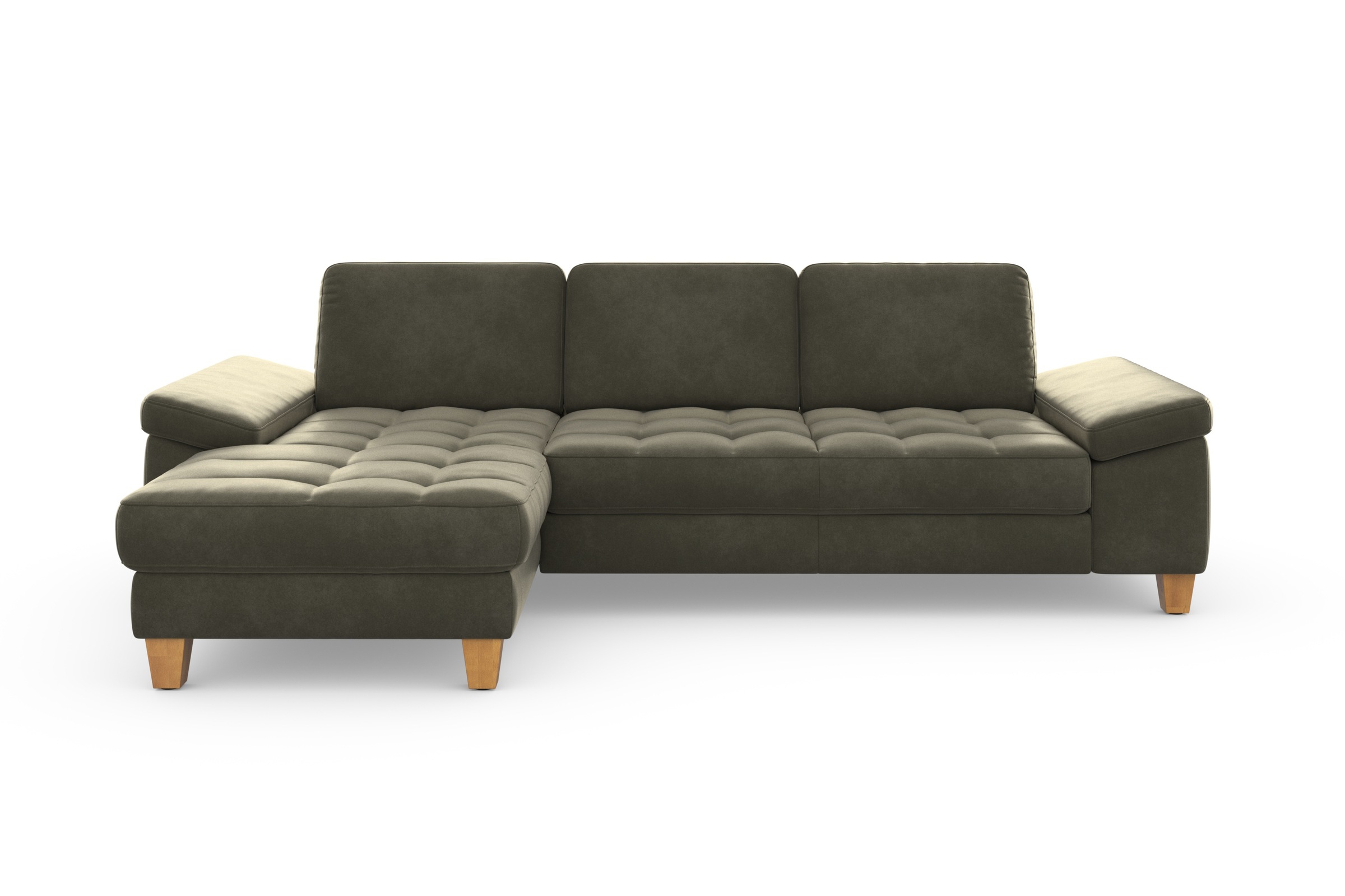 sit&more Ecksofa »Westham L-Form«, mit Recamiere, mit oder ohne Bettfunktion, Bettkasten, Füße Eiche