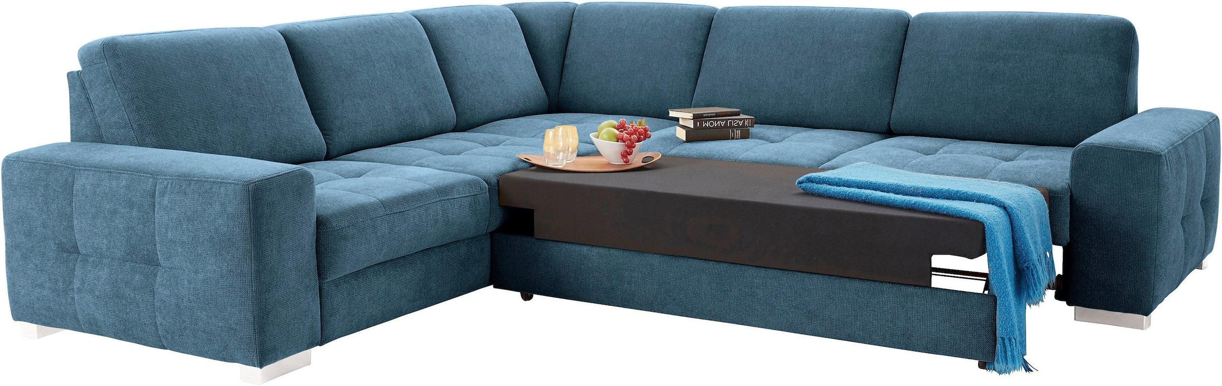 sit&more Ecksofa »Santorini L-Form«, mit Federkern und Sitztiefenverstellung, wahlweise mit Bettfunktion