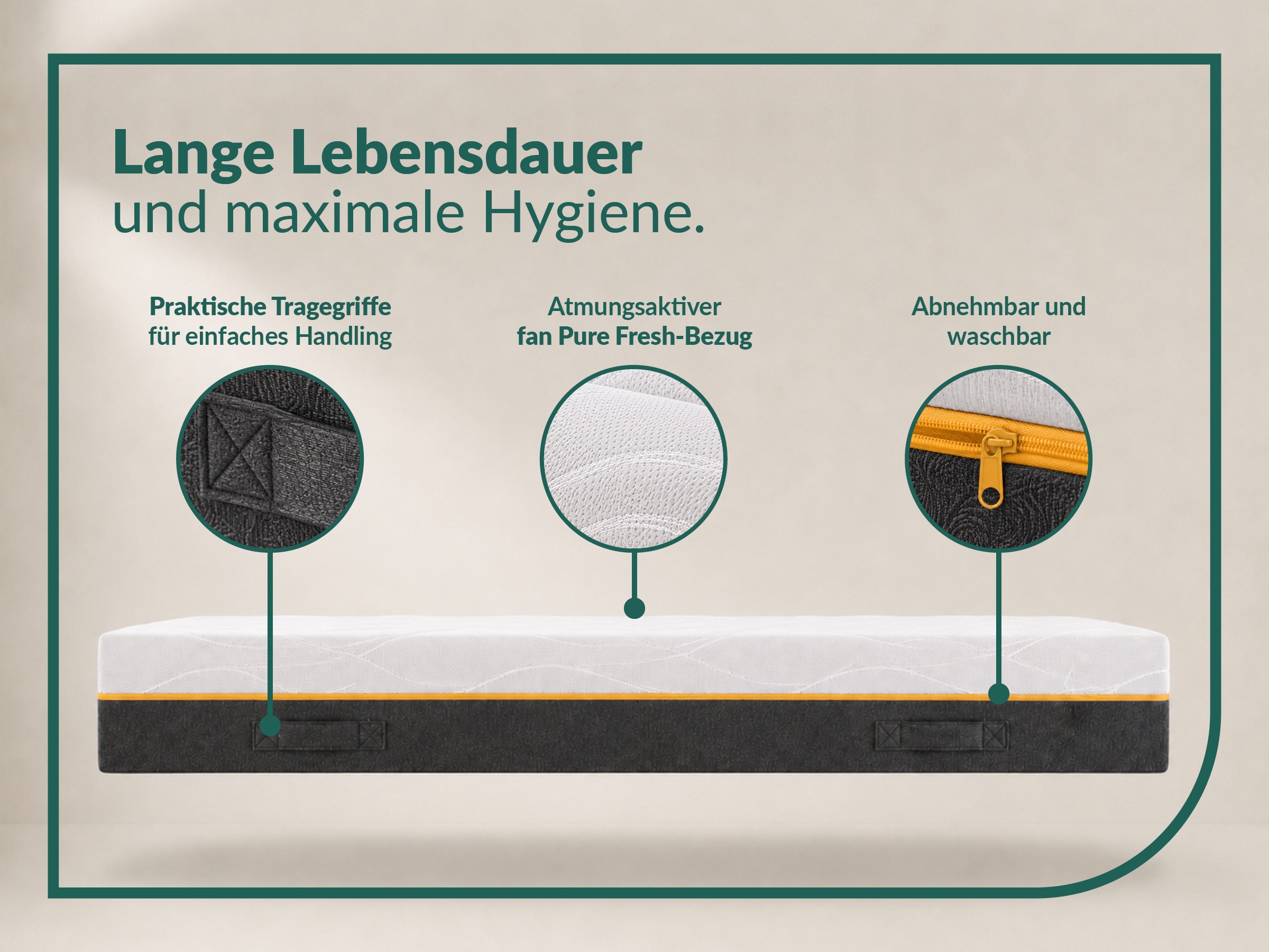 fan Taschenfederkernmatratze »fan Flexible Duo T, Matratze 90x200 cm, 140x200 cm & mehr, in H2/H3« 22 cm hoch 1.034 Federn 1 Stk. tlg. Wendematratze mit Pure Fresh-Bezug, 1034 Federn (bei 100x 200 cm)