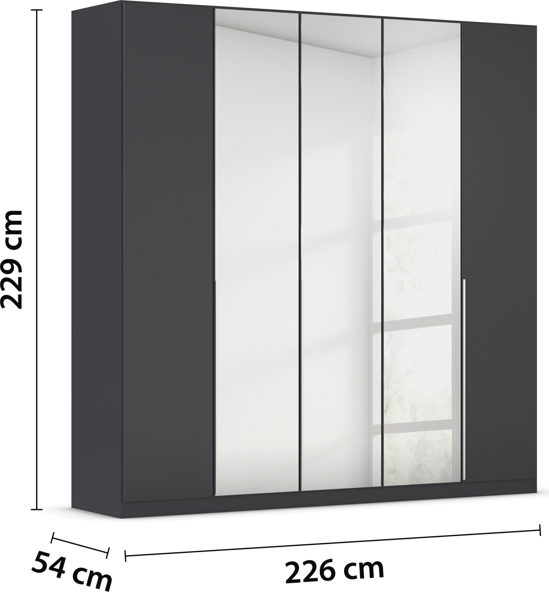 rauch Drehtürenschrank »Kleiderschrank Schrank Garderobe AGORDO mit Dekor- oder Hochglanzfront«, (in zwei Griff-Farben), durchdachte Innenausstattung, in 6 Breiten und 2 Höhen MADE IN GERMANY