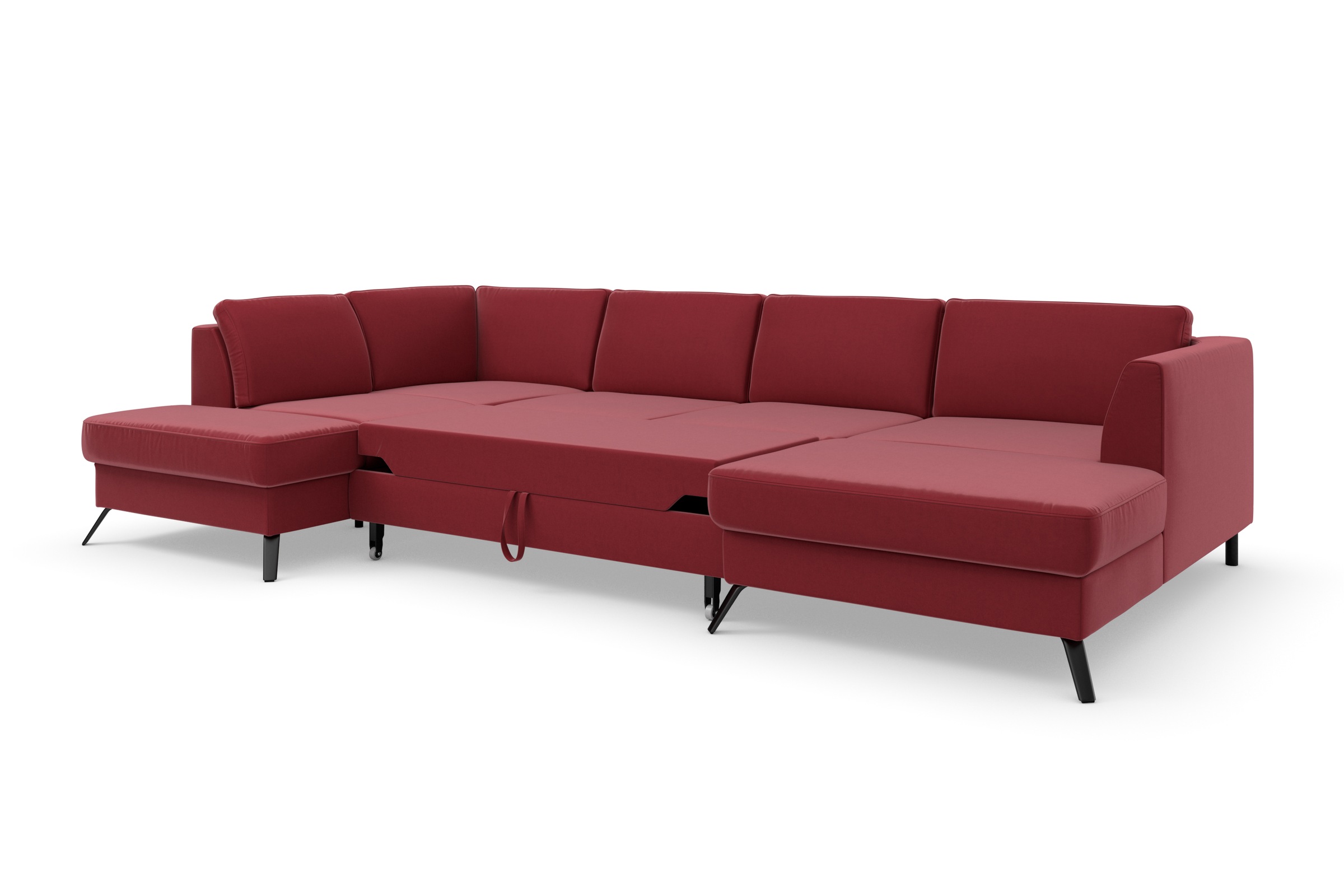 sit&more Wohnlandschaft »Olsen U-Form«, inklusive Sitztiefenverstellung, wahlweise mit Bettfunktion, 15cm hoch