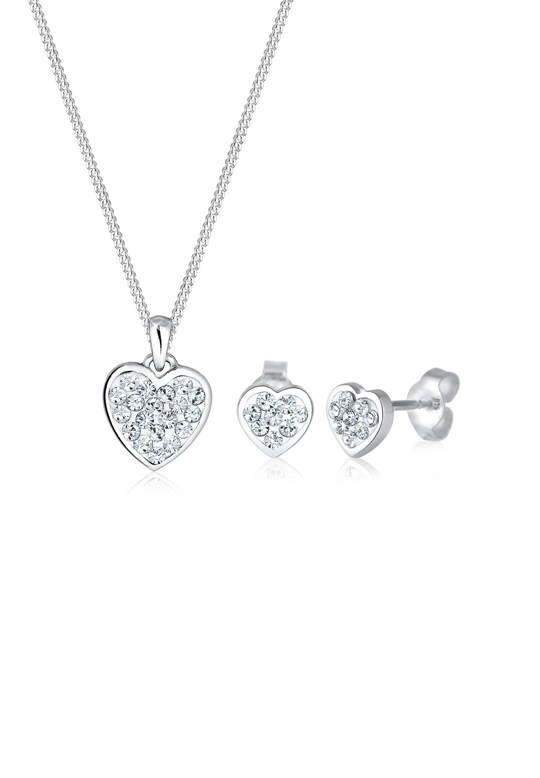 Elli Schmuckset »Herz Kristalle 925 Silber Amour«