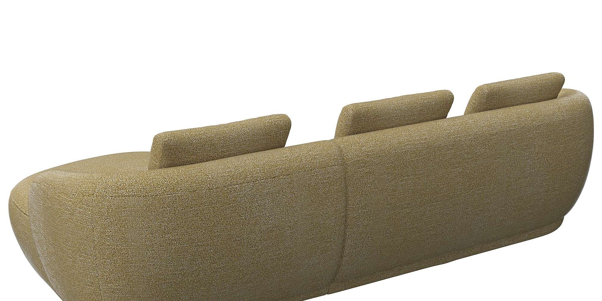 FLEXLUX Wohnlandschaft »Torino, rund, L-Form, Sofa-Ecke mit Recamiere, Longchair-Sofa«, Modernes, organisches Sofa-Design, Kaltschaum, Wellenunterfederung