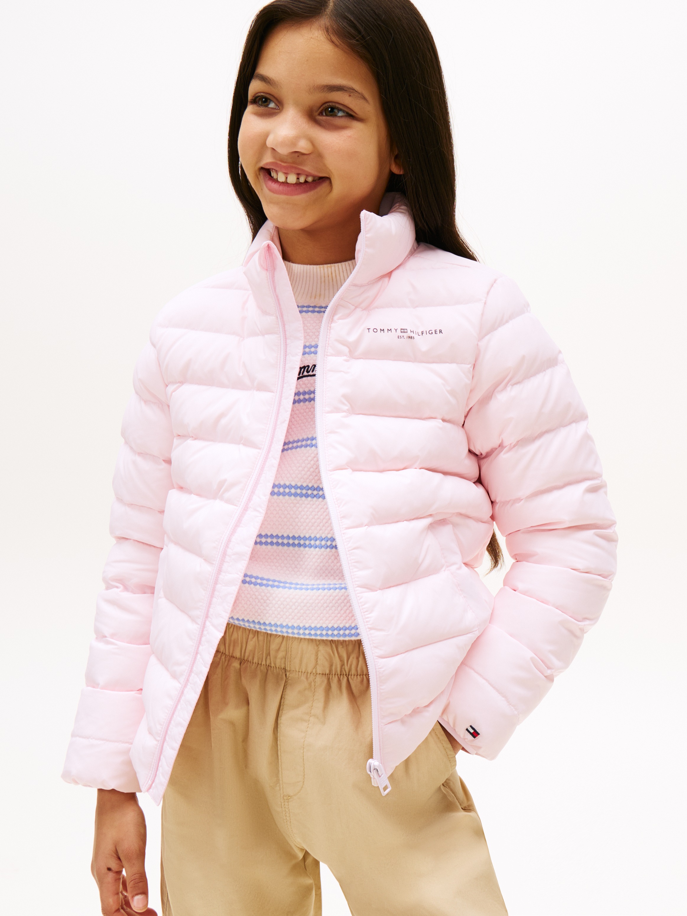 Tommy Hilfiger Steppjacke »ESSENTIAL LIGHT DOWN JACKET«, für Kinder bis 16 Jahre, Logodruck auf der Brust
