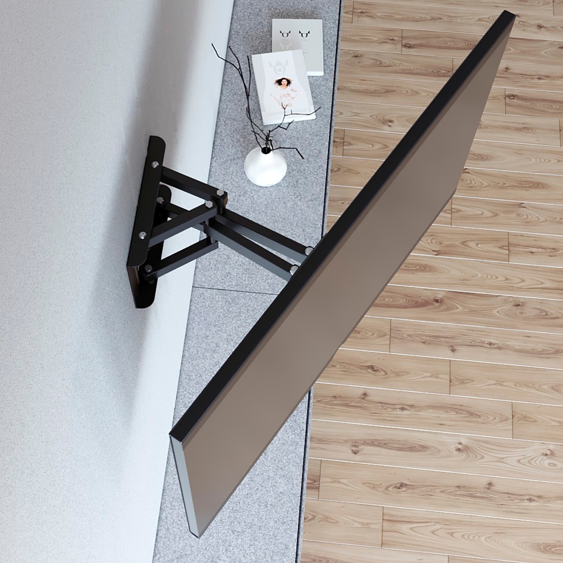 Hama TV-Wandhalterung »TV-Wandhalterung, 81 - 213 cm (32 - 84"), Full-Motion, Schwarz«, bis 213 cm Zoll, 43", 50", 55", 65", bis 50 kg, schwenkbar, neigbar, ausziehbar