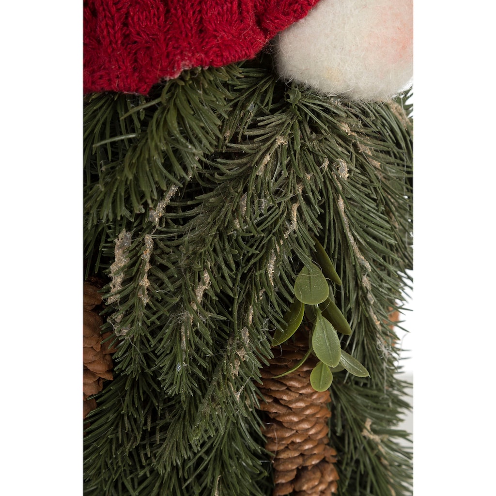 Myflair Möbel & Accessoires Wichtel »mit Tannenzapfen und rotem Mantel«, Dekofigur mit Tannenbart, Weihnachtsdeko, Höhe ca. 44 cm