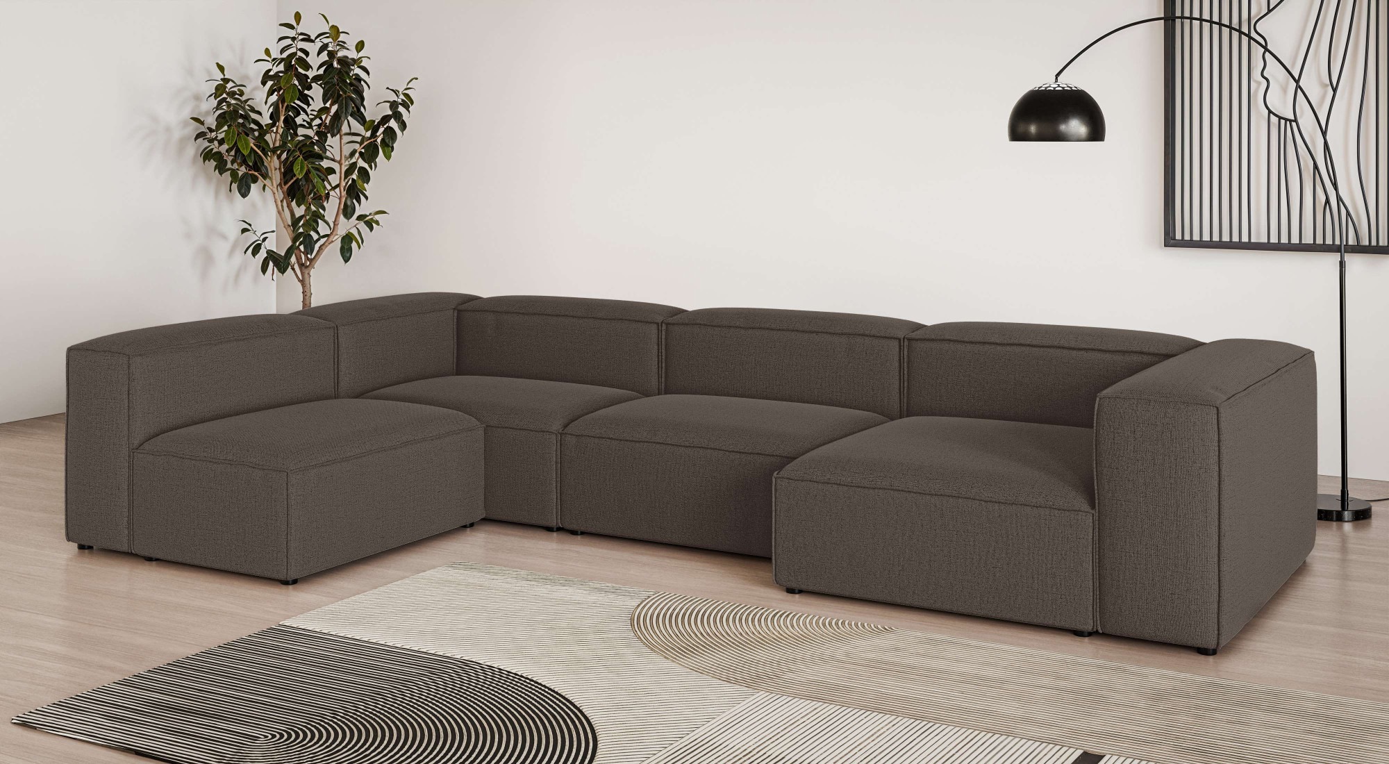 INOSIGN Wohnlandschaft »HAILY U-Form mit Ottomane links/rechts, Maße B/T/H: günstig online kaufen
