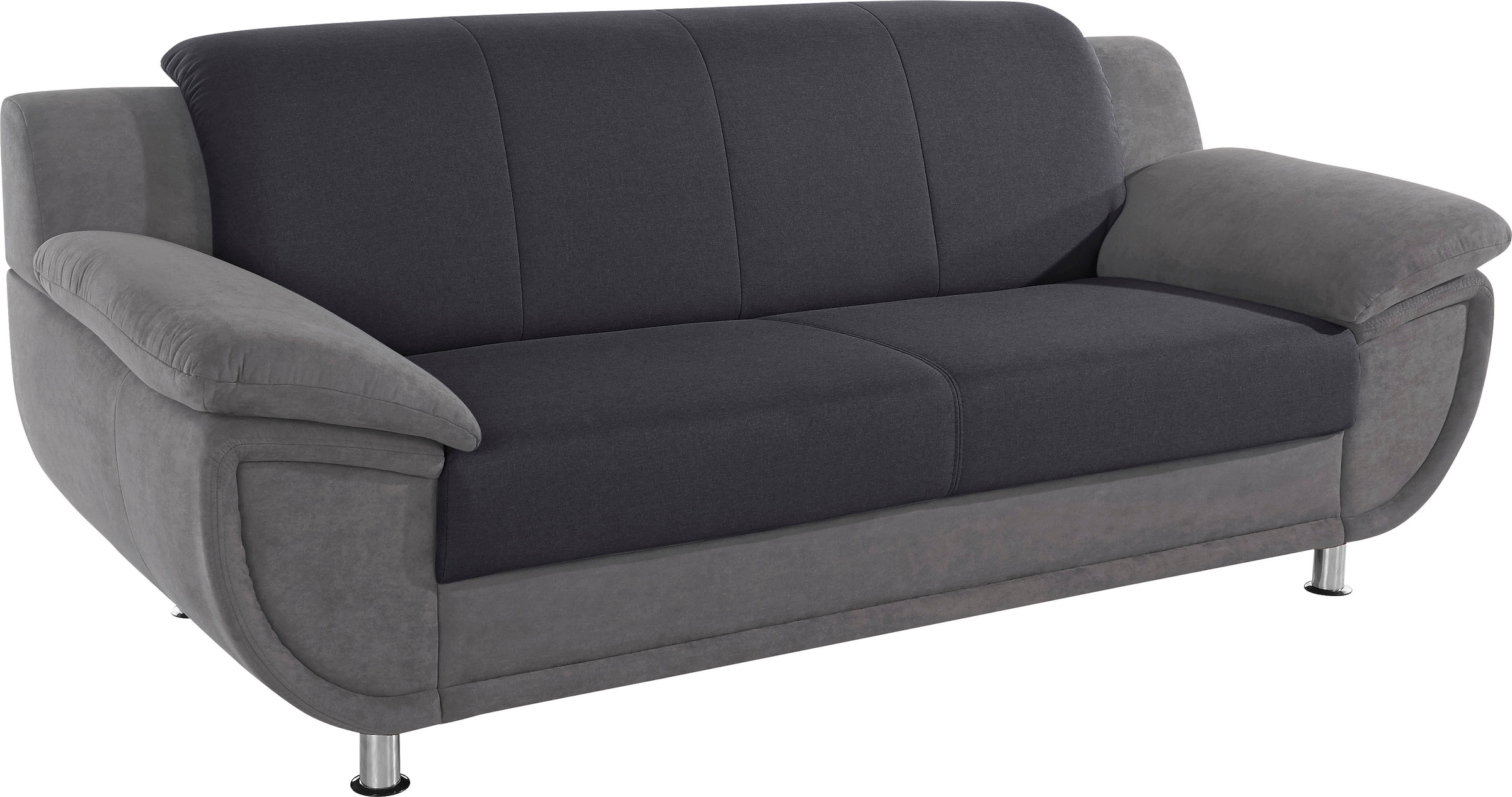 TRENDMANUFAKTUR 3-Sitzer »Rondo 3, zeitlos und modern, bequem, Materialmix, Breite 207cm« wahlweise mit Federkern, extrabreite Armlehnen zum Relaxen