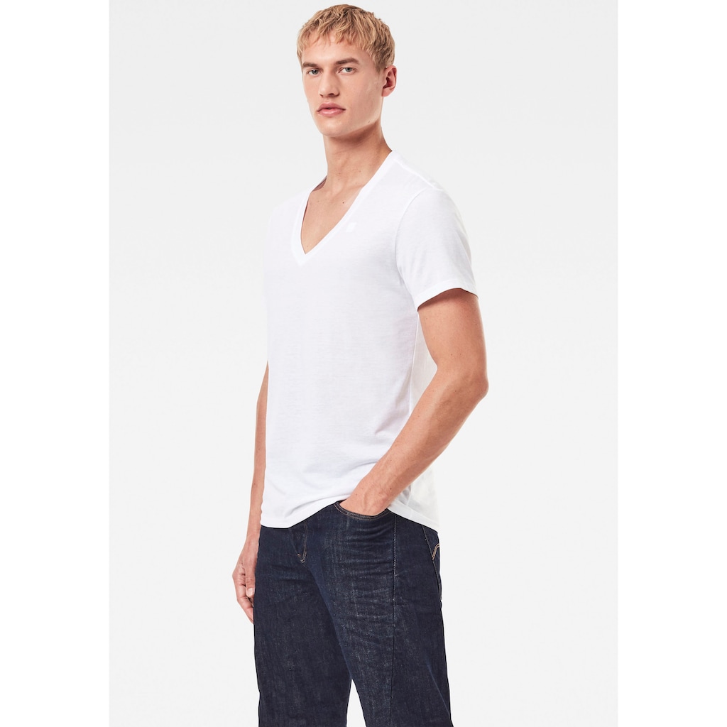 G-Star RAW V-Shirt »Base htr v t s/s 2-pack«, (Packung, 2 tlg., 2er-Pack)