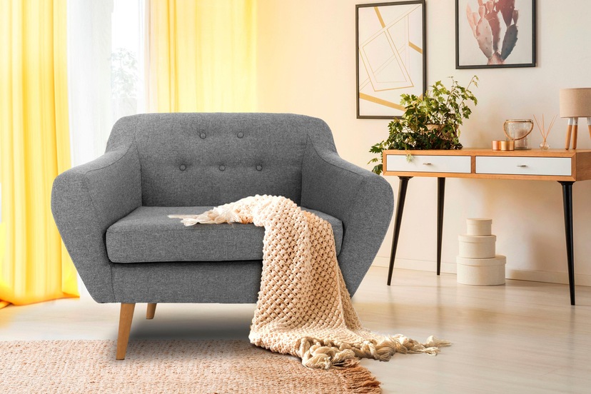 ATLANTIC home collection Sessel Rechnung im frei »Kimmy«, Raum bestellen auf hoher Sitzkomfort mit Chenille-Bezug, stellbar