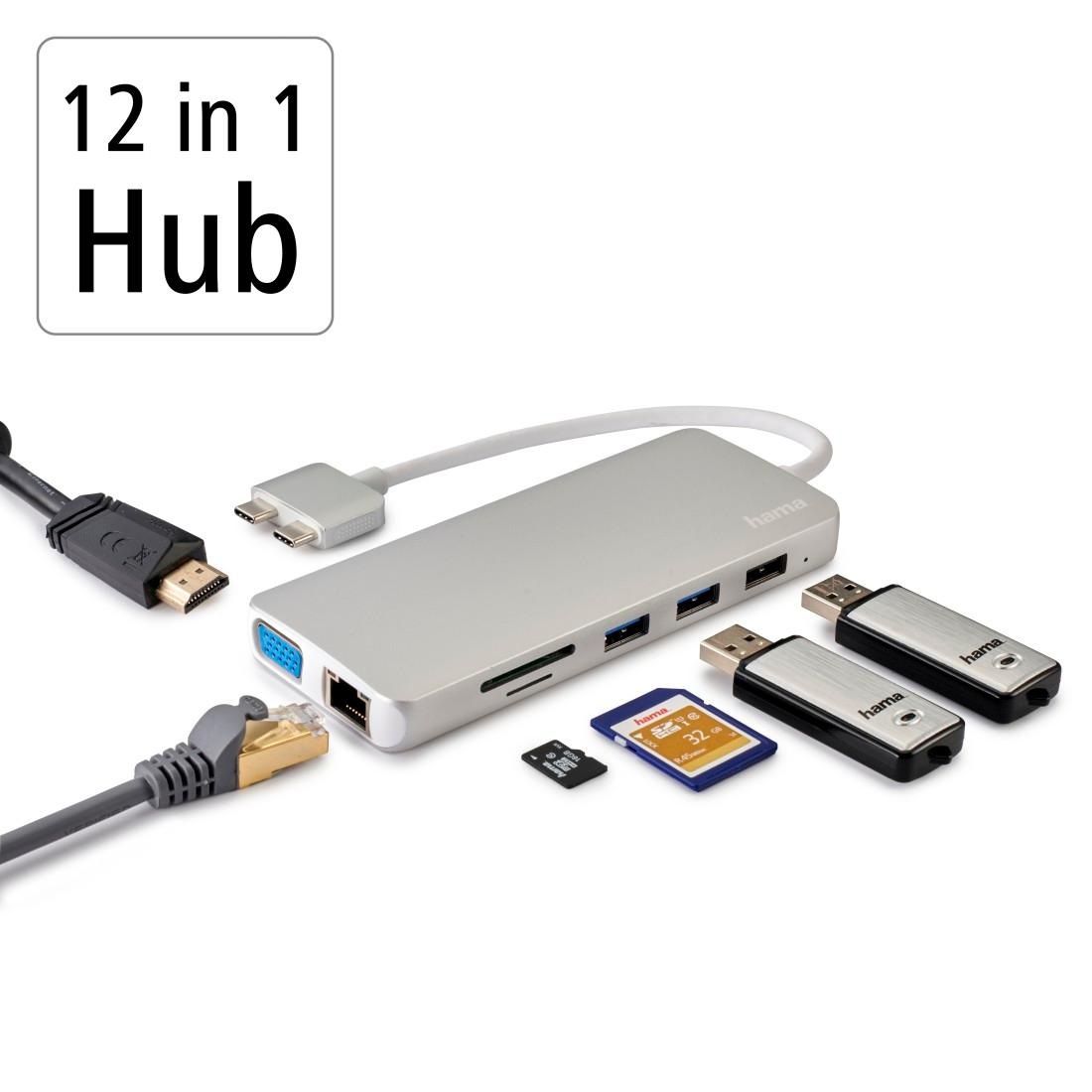 Hama Laptop-Dockingstation »USB-C Multiport Apple MacBook Air und Apple MacBook Air Pro, 12 Ports«