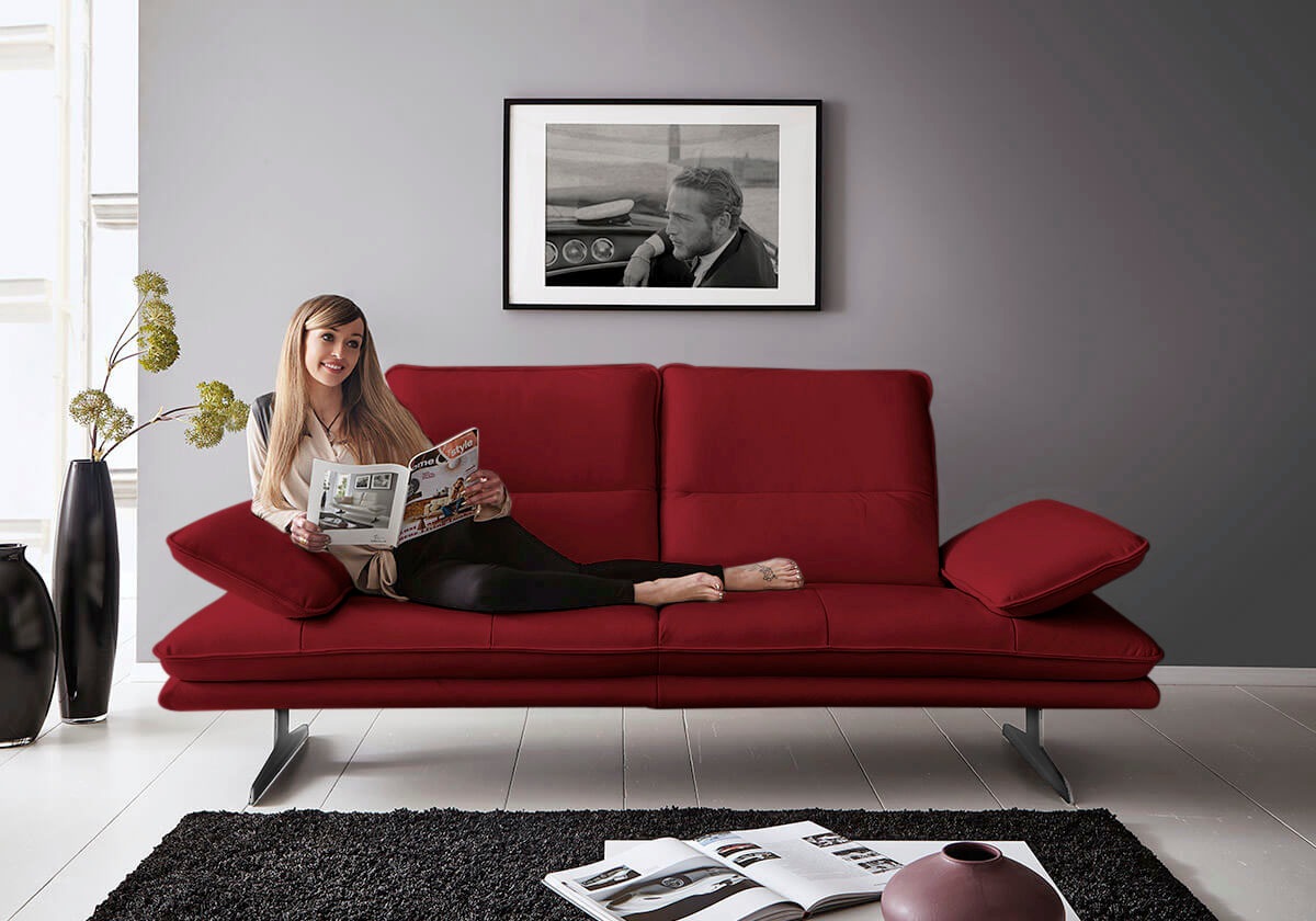 W.SCHILLIG 2-Sitzer »broadway, Designsofa mit tollem Sitzkomfort«, Sitztiefenverstellung, Kopfteil- & Seitenteilverstellung, Breite 216cm