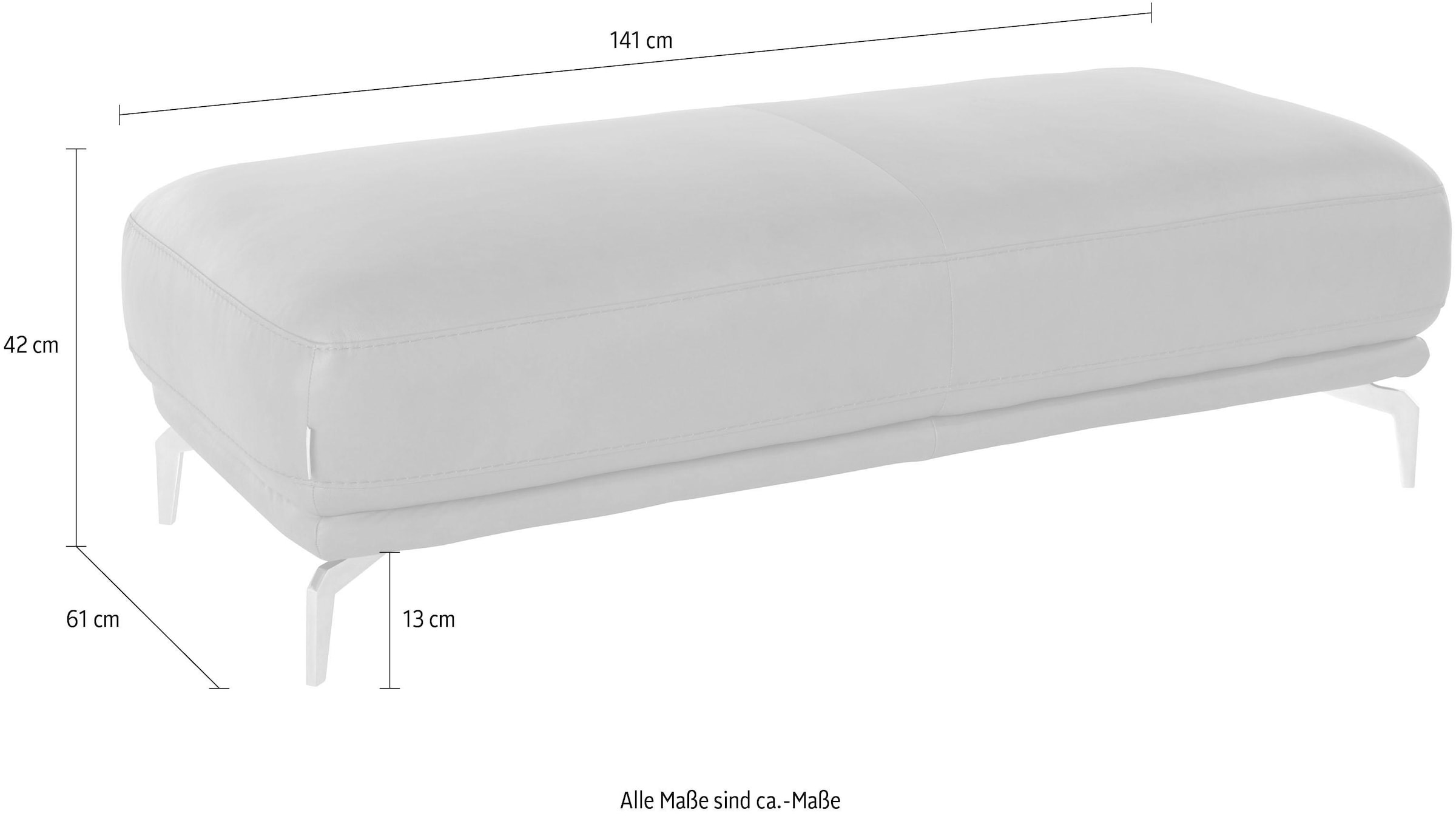 W.SCHILLIG Hocker »montanaa«, mit Metallfüßen in Chrom glänzend, Breite 141 cm