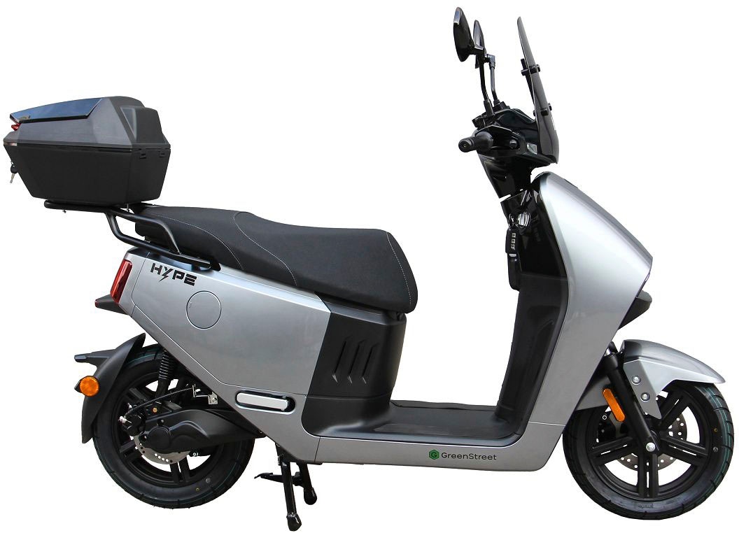 GreenStreet E-Motorroller »HYPE 3000 W 85 km/h inkl. Windschild + Topcase«, bis zu 90 km Reichweite, mit USB-Anschluss und Keyless-System