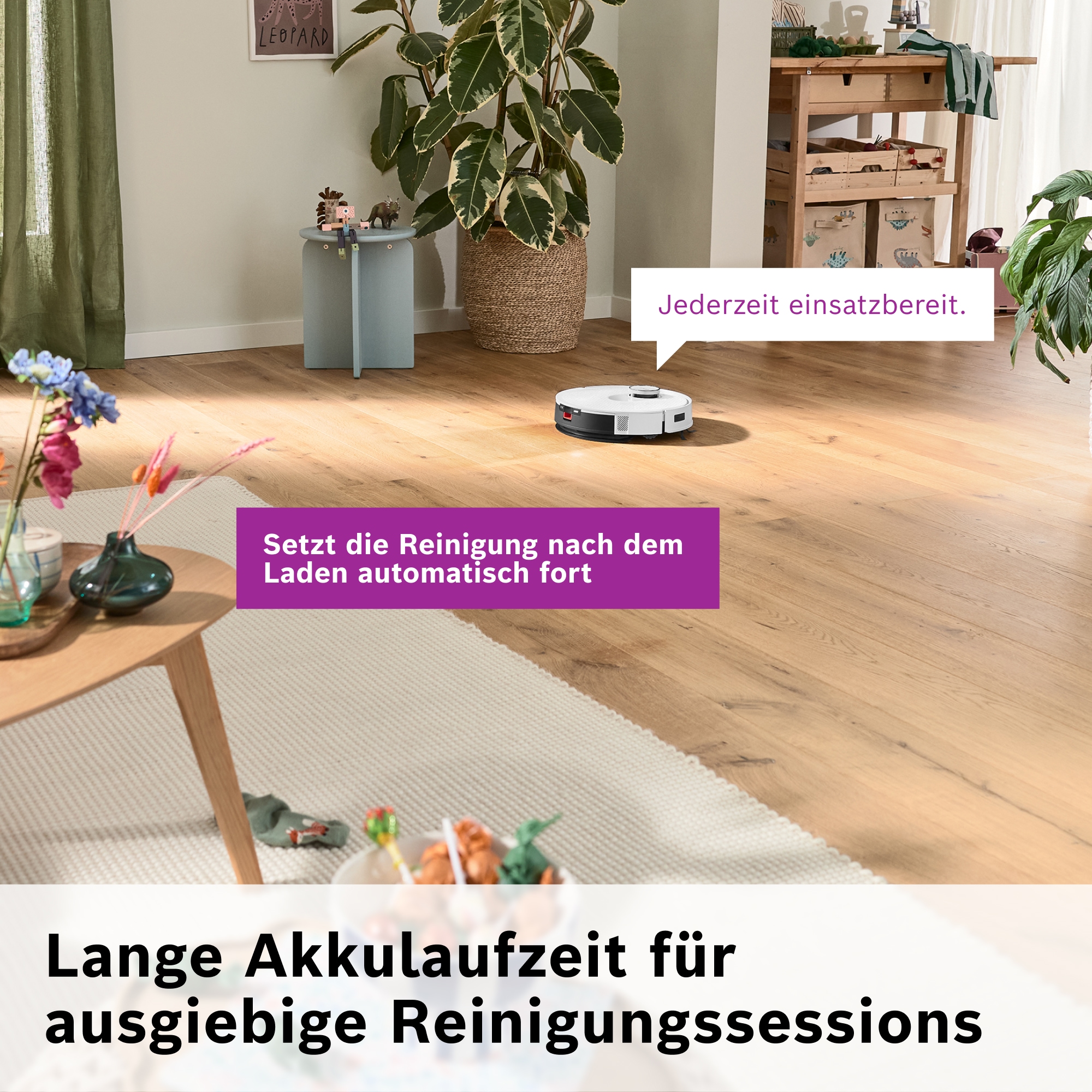 BOSCH Saugroboter »Spotless BCRD2W, Saugroboter mit Wischfunktion, 11.000 Pa Saugkraft« Trocken-Servicestation, Infrarot Navigation, Carbon Bürste