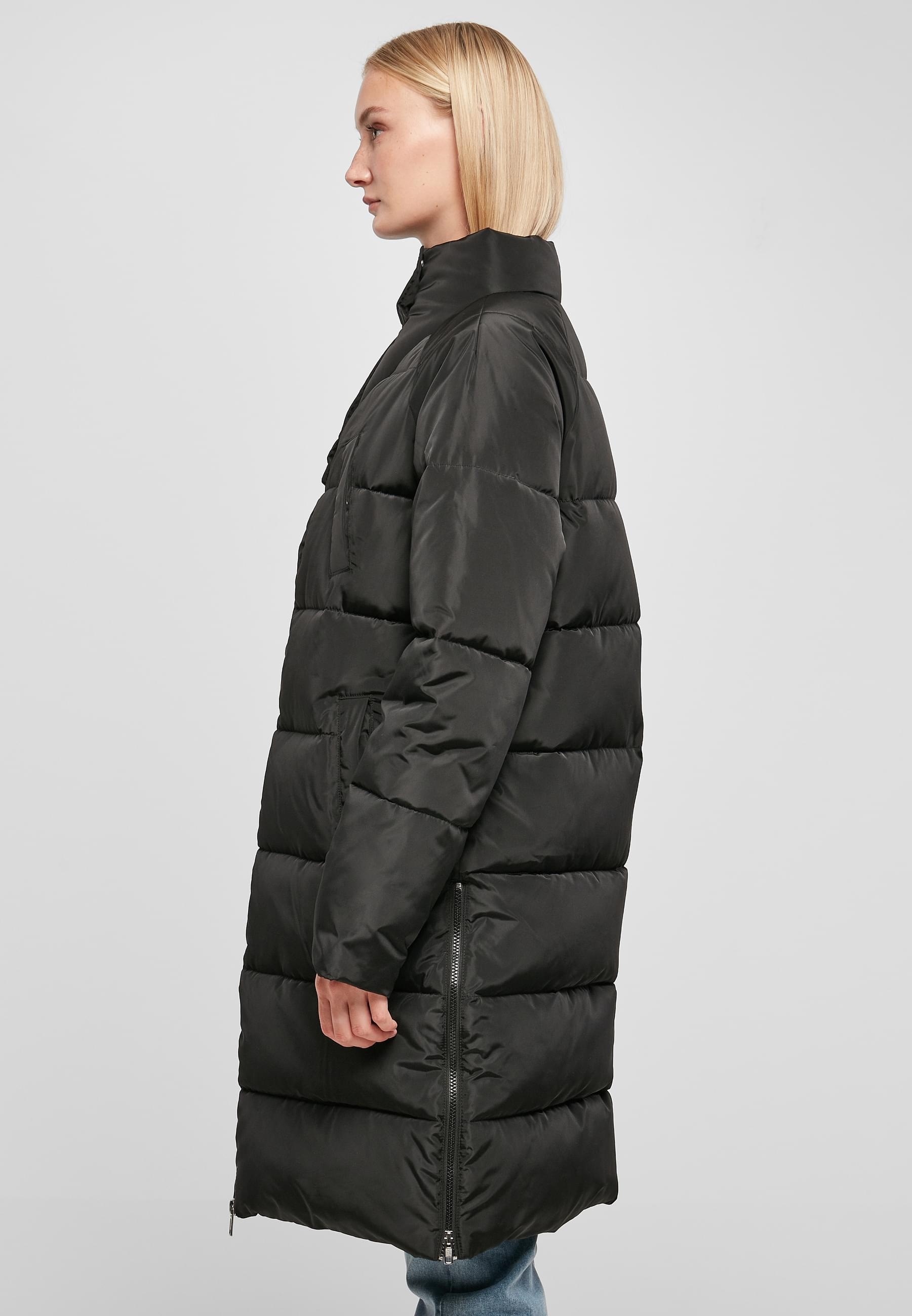 URBAN CLASSICS Winterjacke »Urban Classics Damen Ladies High Neck Puffer Coat« 1 Stk. tlg. ohne Kapuze