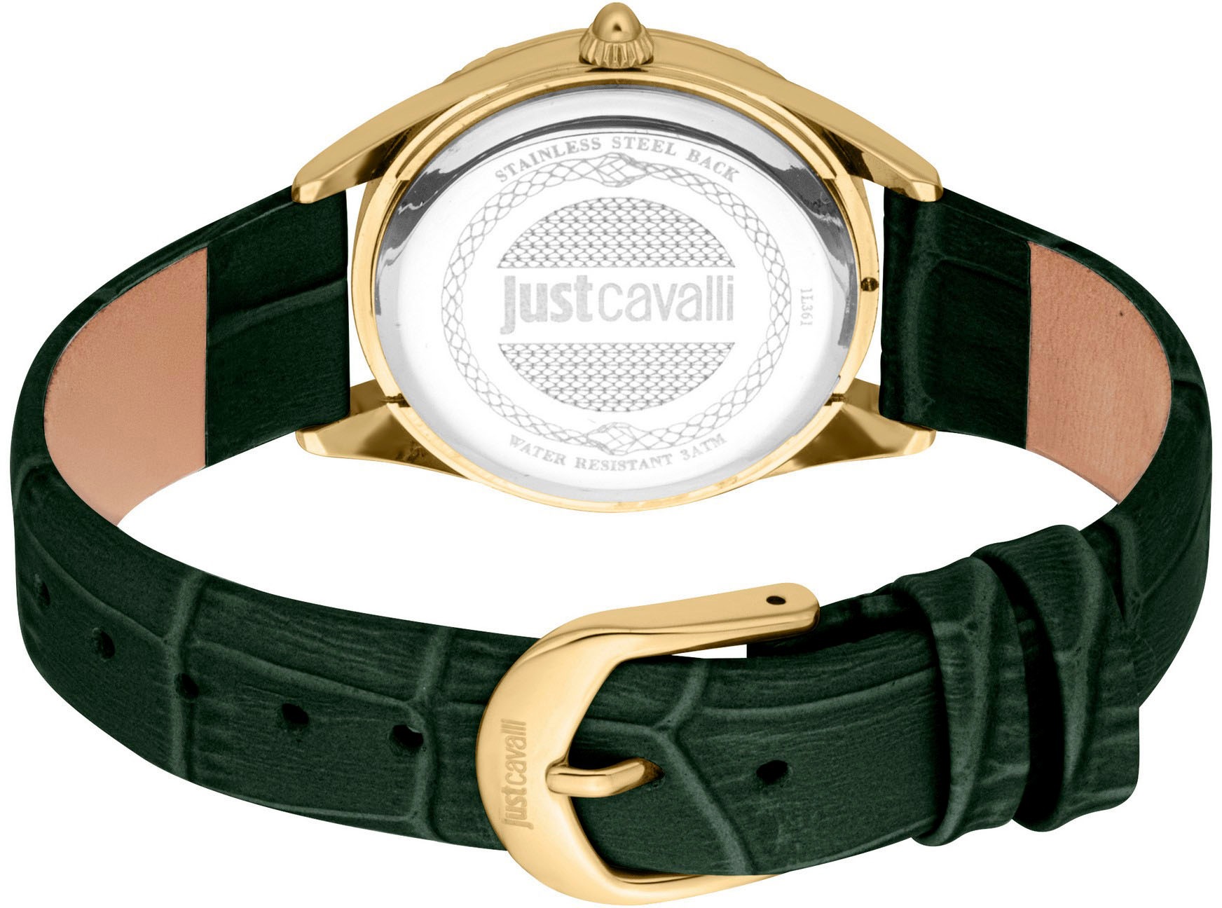 Just Cavalli Time Quarzuhr »Vittoria«, (Set, 2 tlg., mit Schmuckarmband), Armbanduhr, Damenuhr, Lederarmband, Ideal auch als Geschenk, analog
