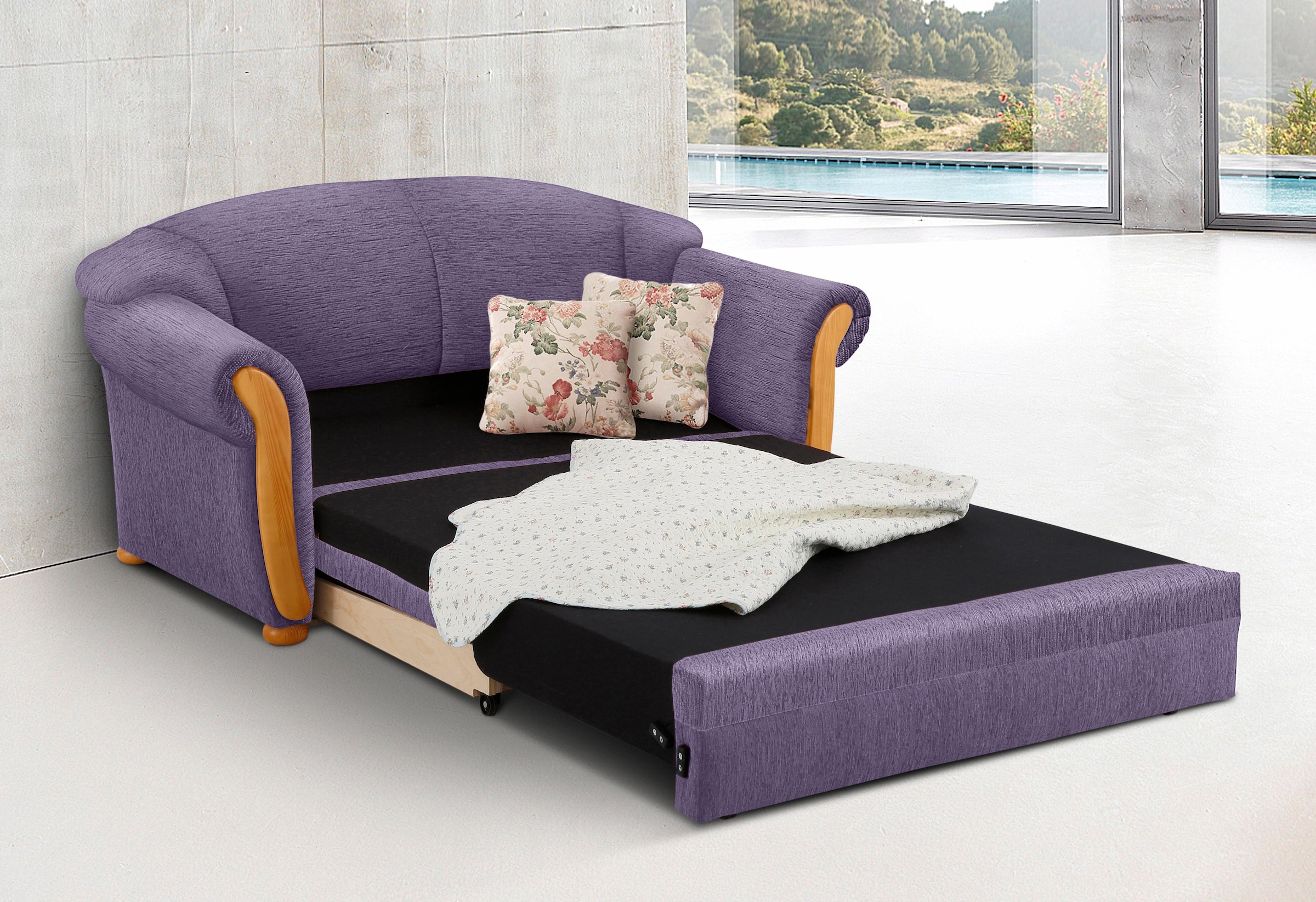 Home affaire 2-Sitzer »Milano, Schlafsofa im Landhaus-Stil, bequem, Liegefl günstig online kaufen