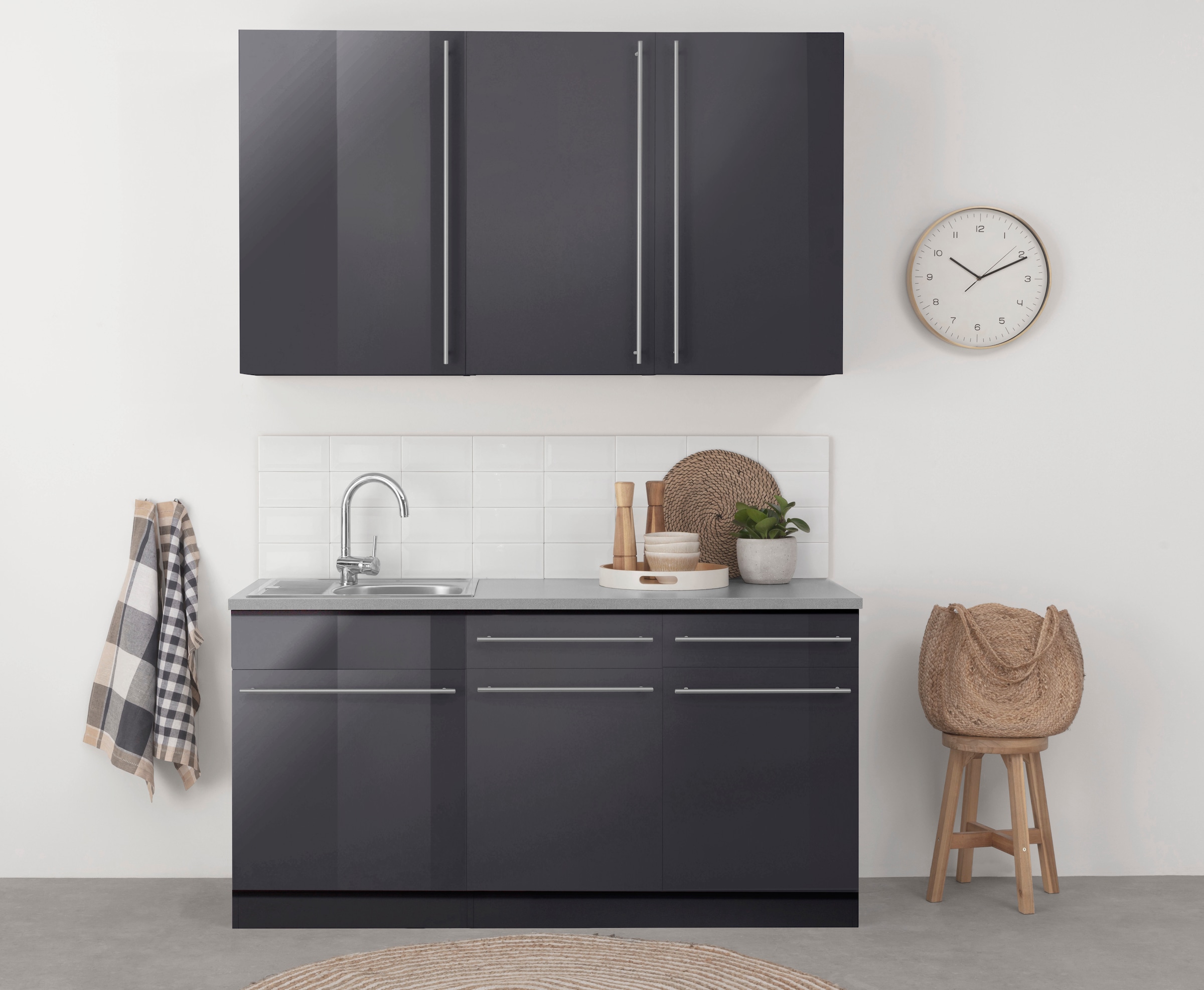 wiho Küchen Pantryküche »Chicago«, ohne E-Geräte, Breite 160 cm