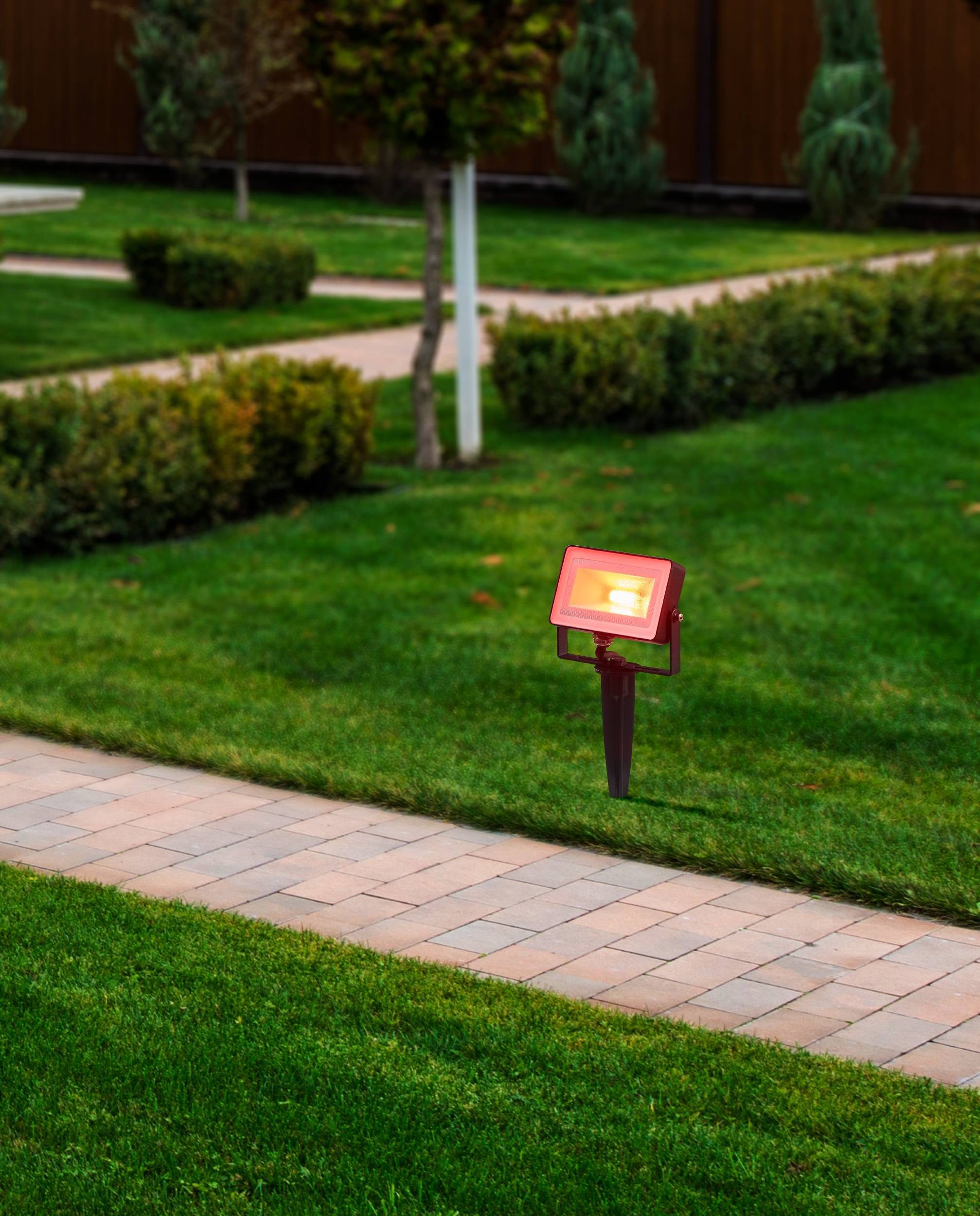 EGLO LED Wandstrahler »Faedo 4 Außenlampe, Außen-Strahler, Gartenbeleuchtung, Erdspieß, IP44« LED-Modul 1 Stk. RGB | Warmweiß Stehleuchte - L13 x H9 x AL2,5 cm - schwarz - 10W inkl.