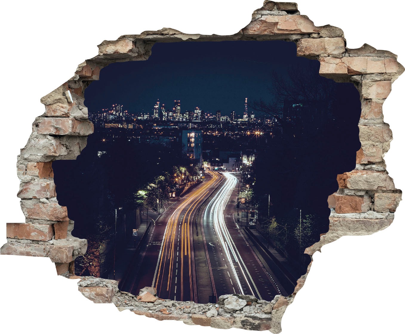 queence Wandtattoo »Straße bei Nacht« Wandsticker, Wandbild, selbstklebend, günstig online kaufen