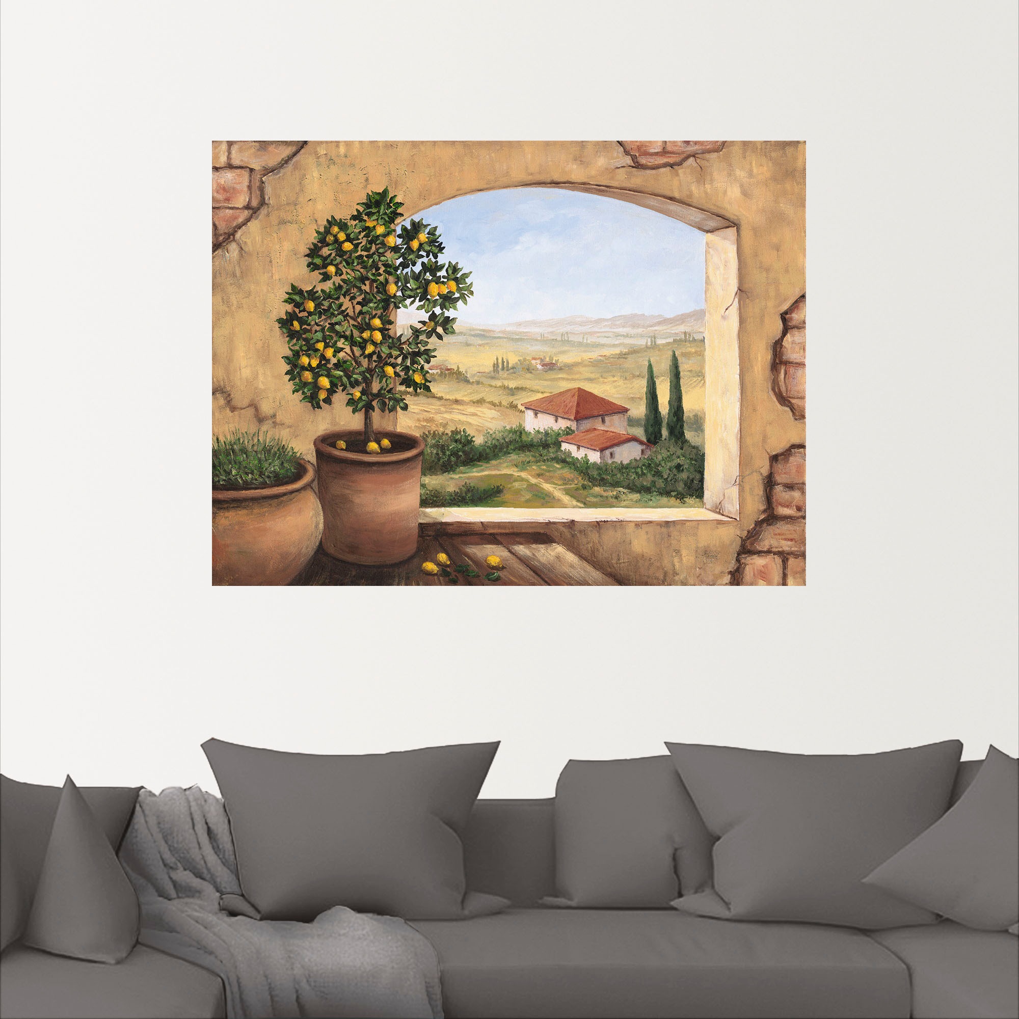 Artland Wandbild »Fenster in der Toskana«, Fensterblick, (1 St.), als Alubild, Outdoorbild, Leinwandbild, Poster, Wandaufkleber