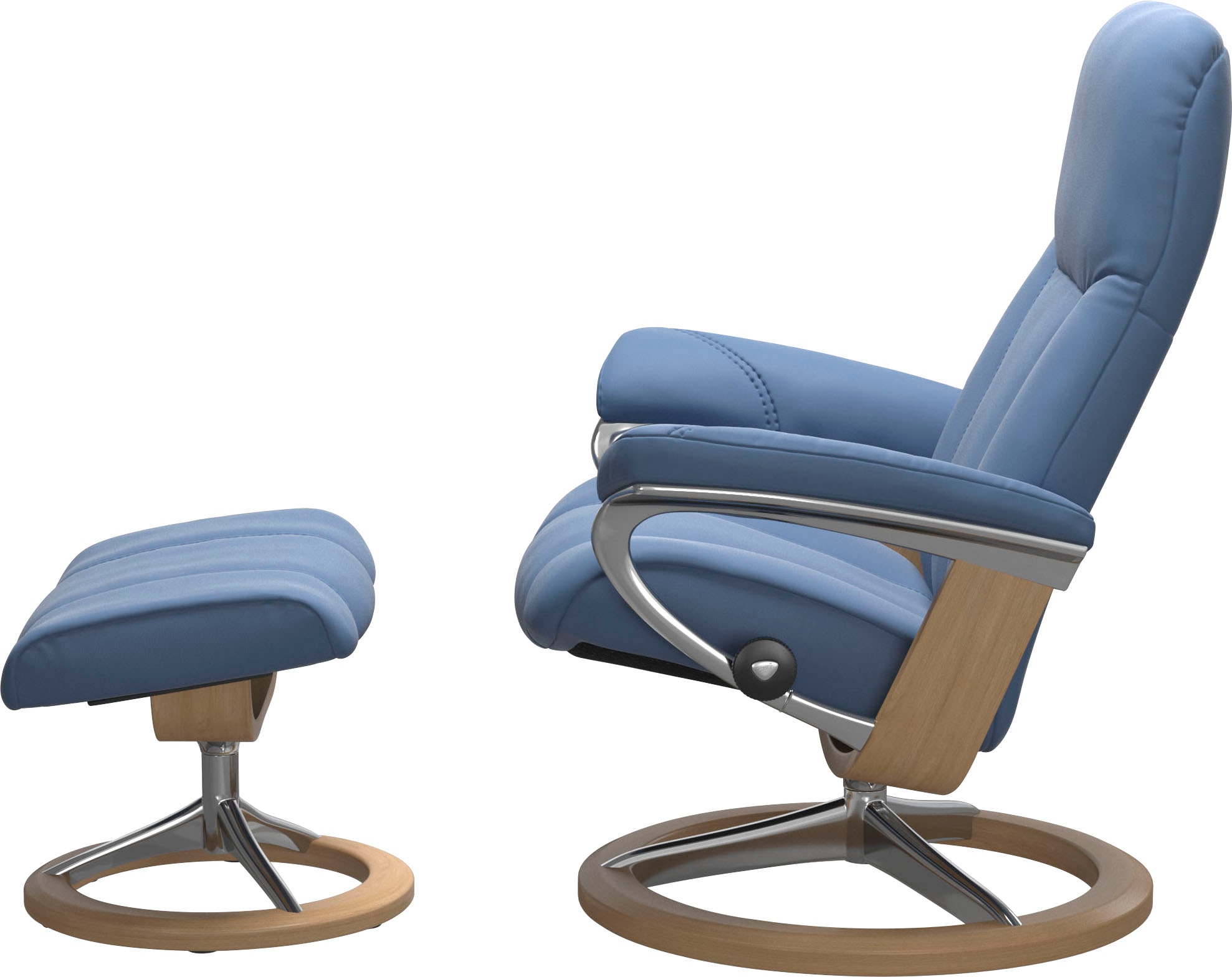 Stressless® Relaxsessel »Consul«, (Set, Relaxsessel mit Hocker), mit Hocker, mit Signature Base, Größe S, Gestell Eiche