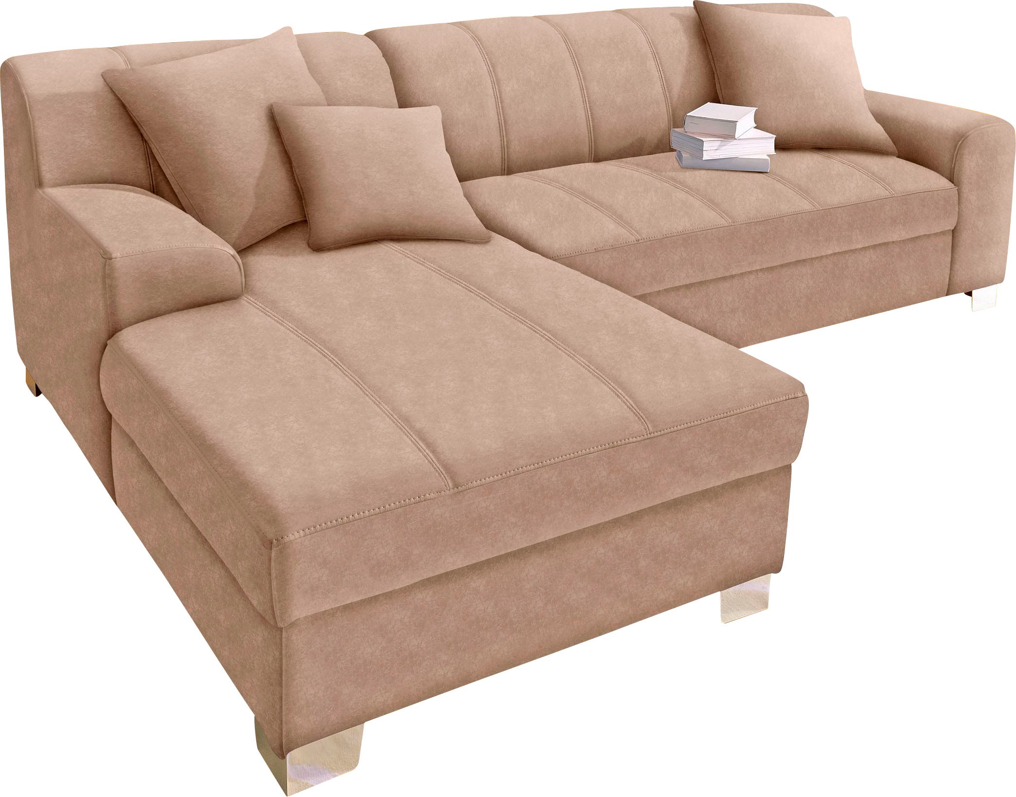 DOMO collection Ecksofa »Turah incl. Zierkissen, moderne Steppung, auch in günstig online kaufen