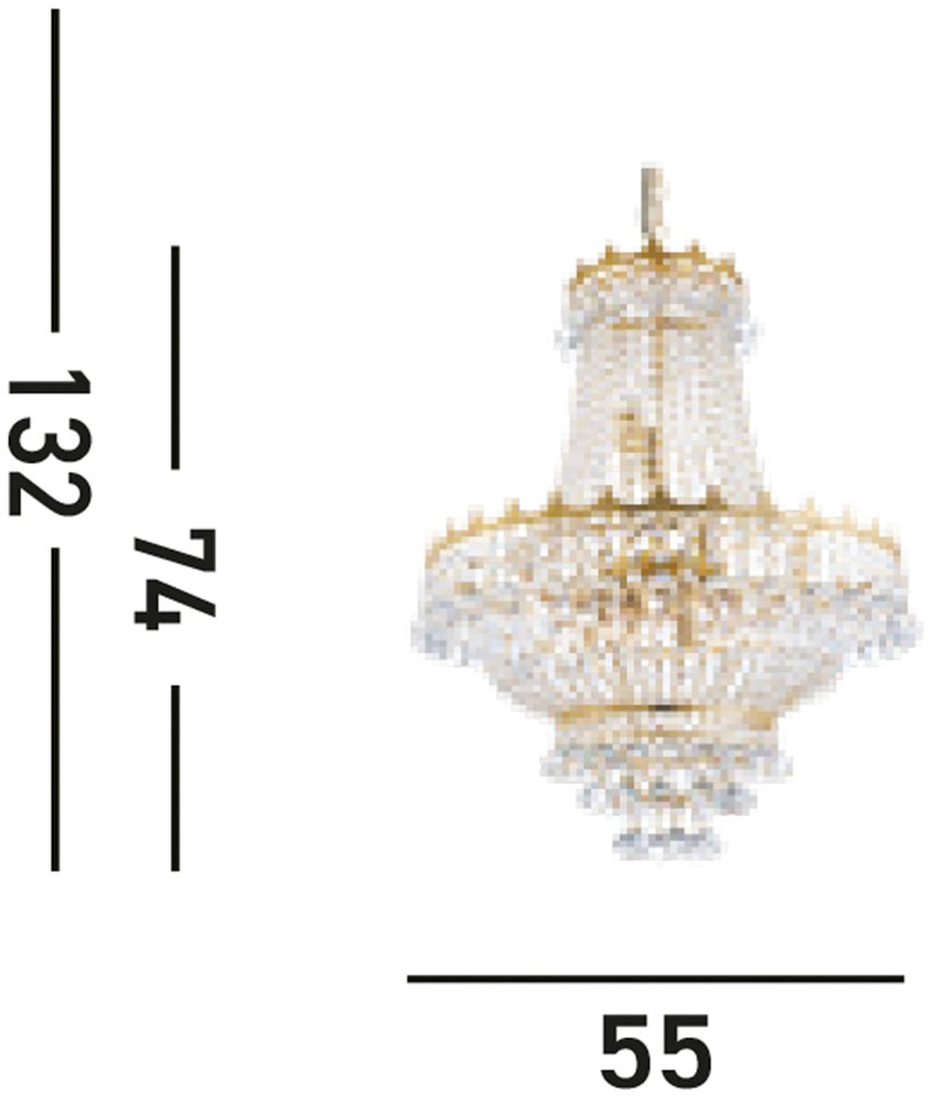 Searchlight Kronleuchter »Hängeleuchte Versailles, 9-flammig«, 9 flammig, Leuchtmittel E14 | ohne Leuchtmittel, Glamourös