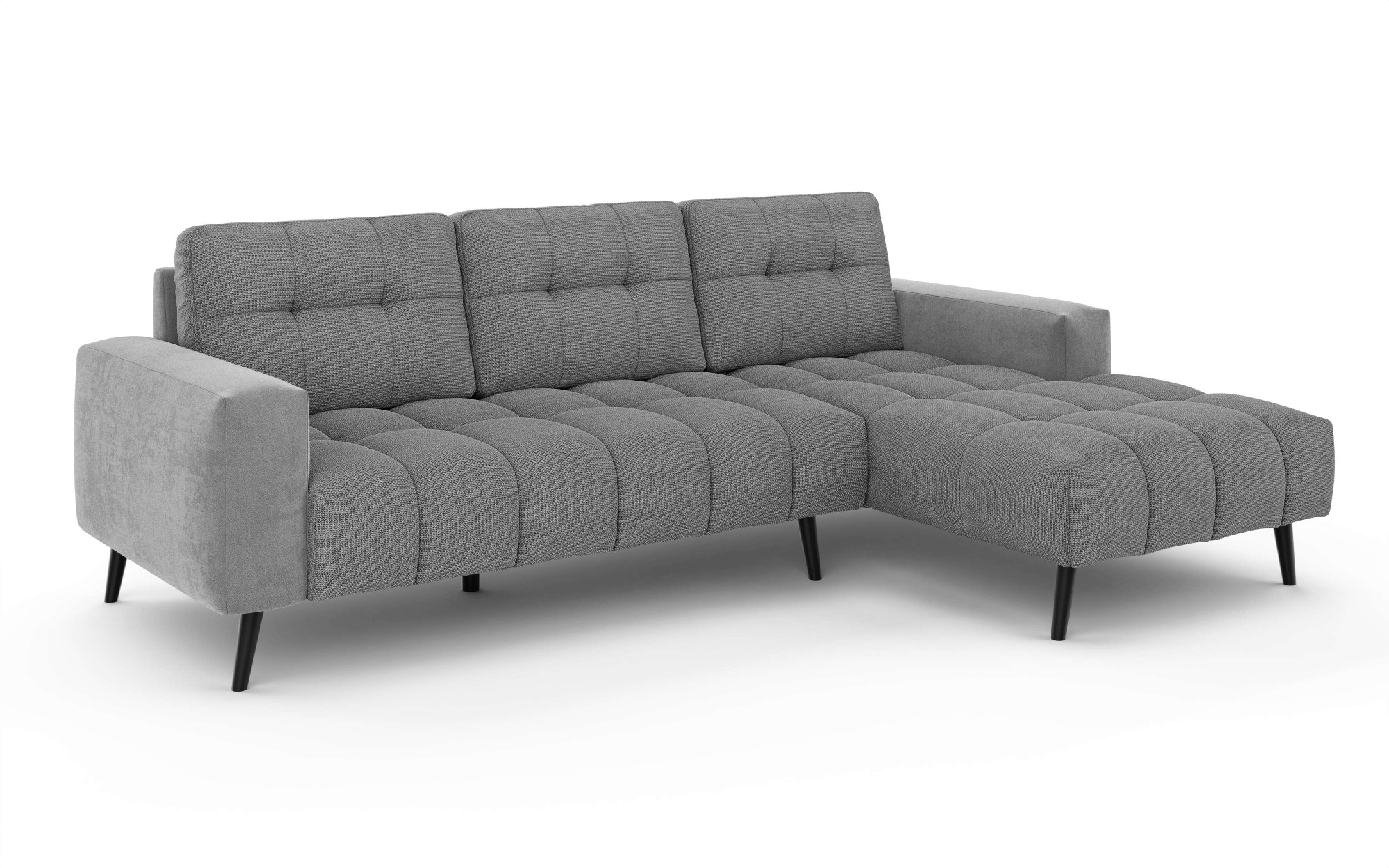 INOSIGN Ecksofa »SERINE mit Recamiere rechts/links bestellbar, Maße B/H/T 253/91/161 cm«, L-Form mit Wellenunterfederung, 3 Rückenkissen, ohne Bettfunktion