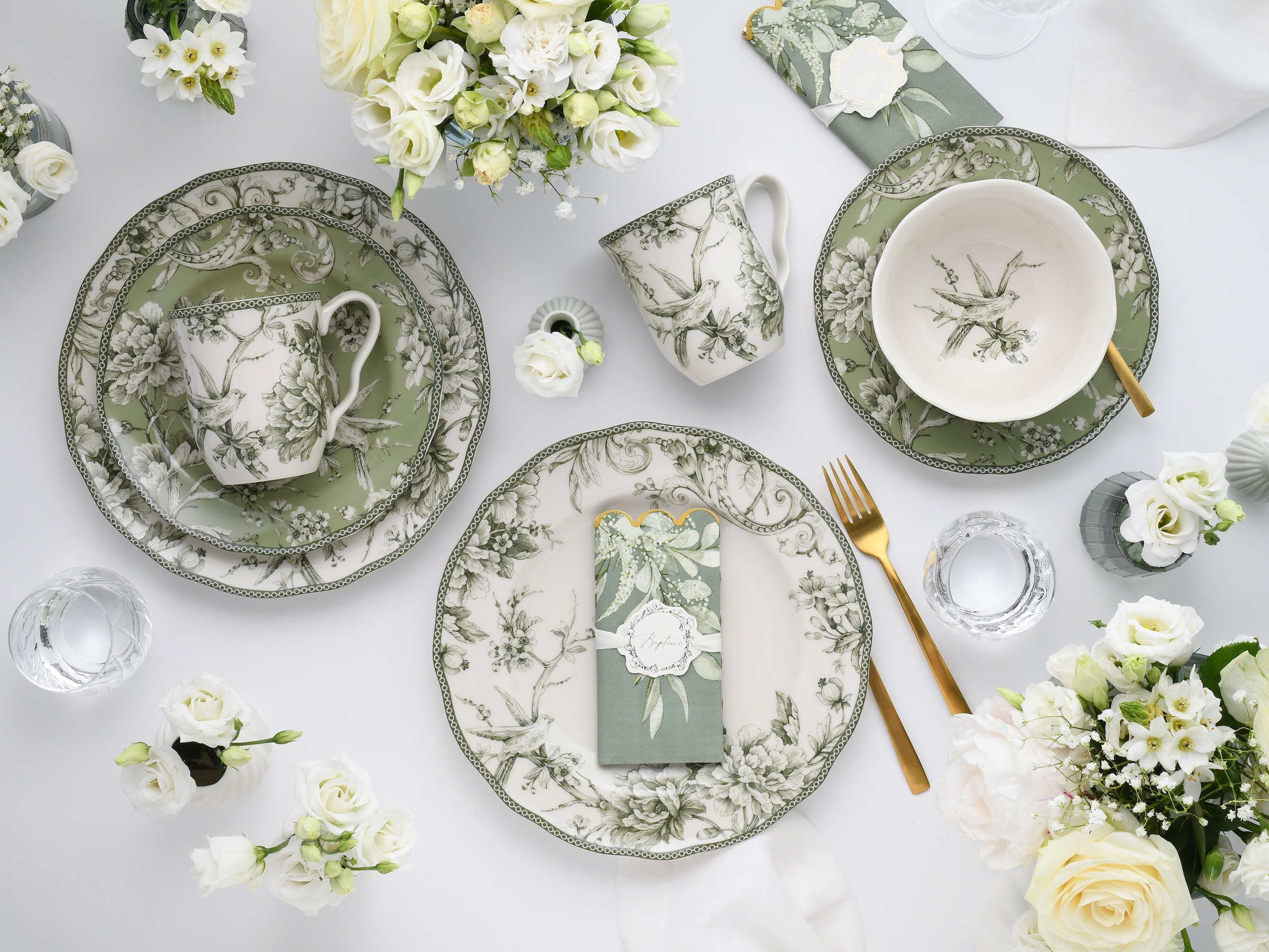 CreaTable Kombiservice »Adelaide, Service 16-tlg.« Nostalgischer Vintage Dekor, Elegante Form