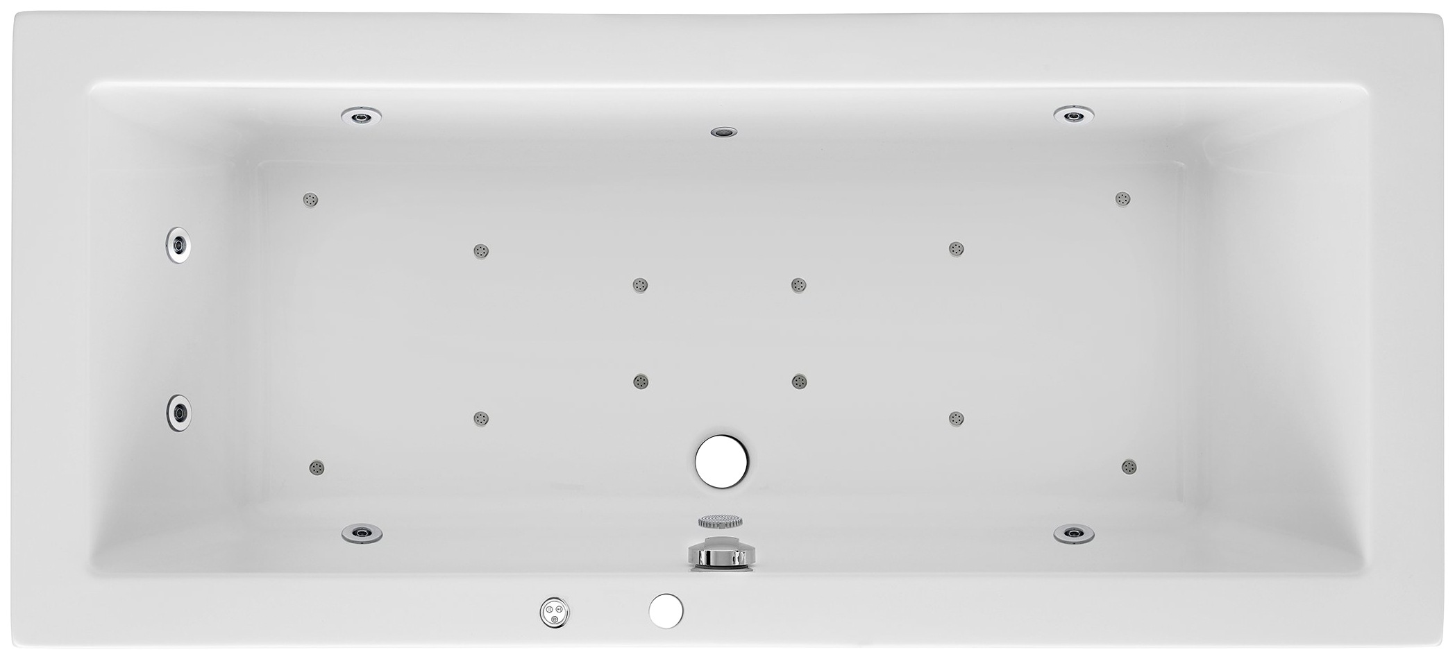 OTTOFOND Whirlpool-Badewanne »Cubic« Höhe 62,5 cm Typ Premium, chrom günstig online kaufen