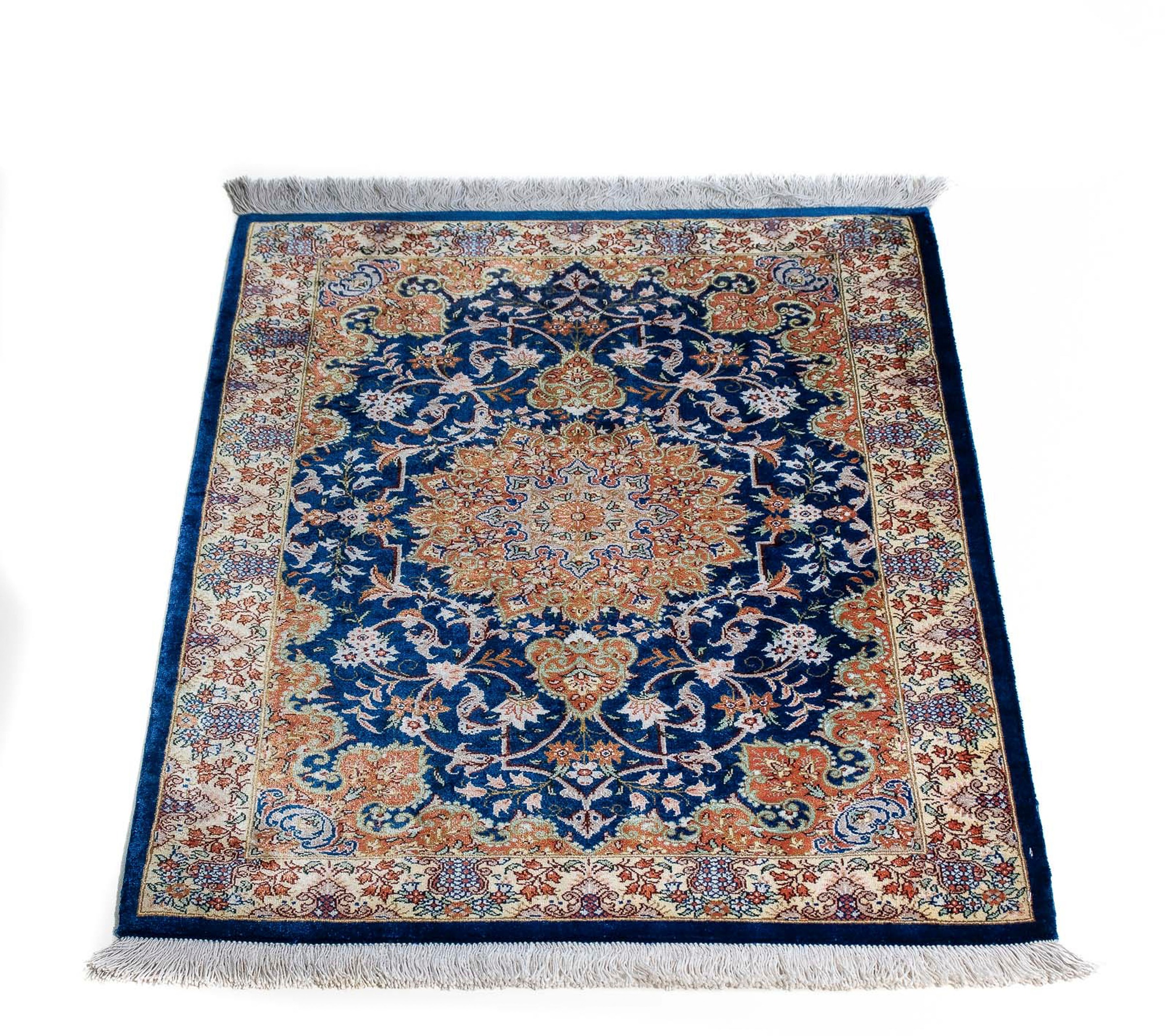 morgenland Orientteppich »Perser - Ghom - 78 x 55 cm - dunkelblau«, rechtec günstig online kaufen