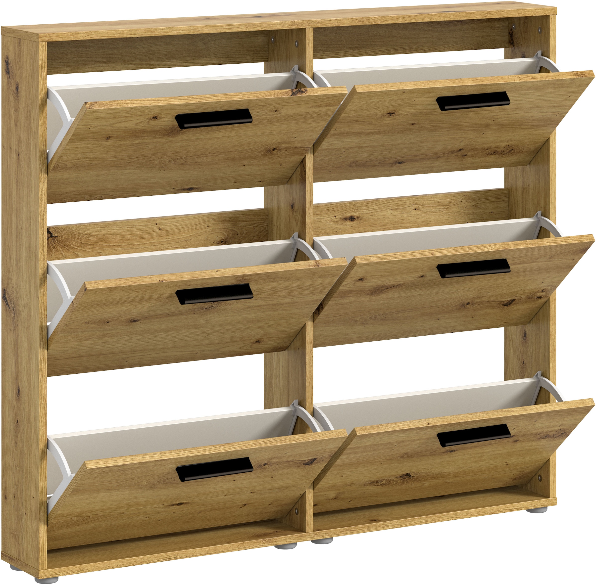 HBZ Schuhkommode »Sam Schuhkipper, Schuhschrank BxHxT 116x103x17 cm«, (1 St.), mit 6 Klappen