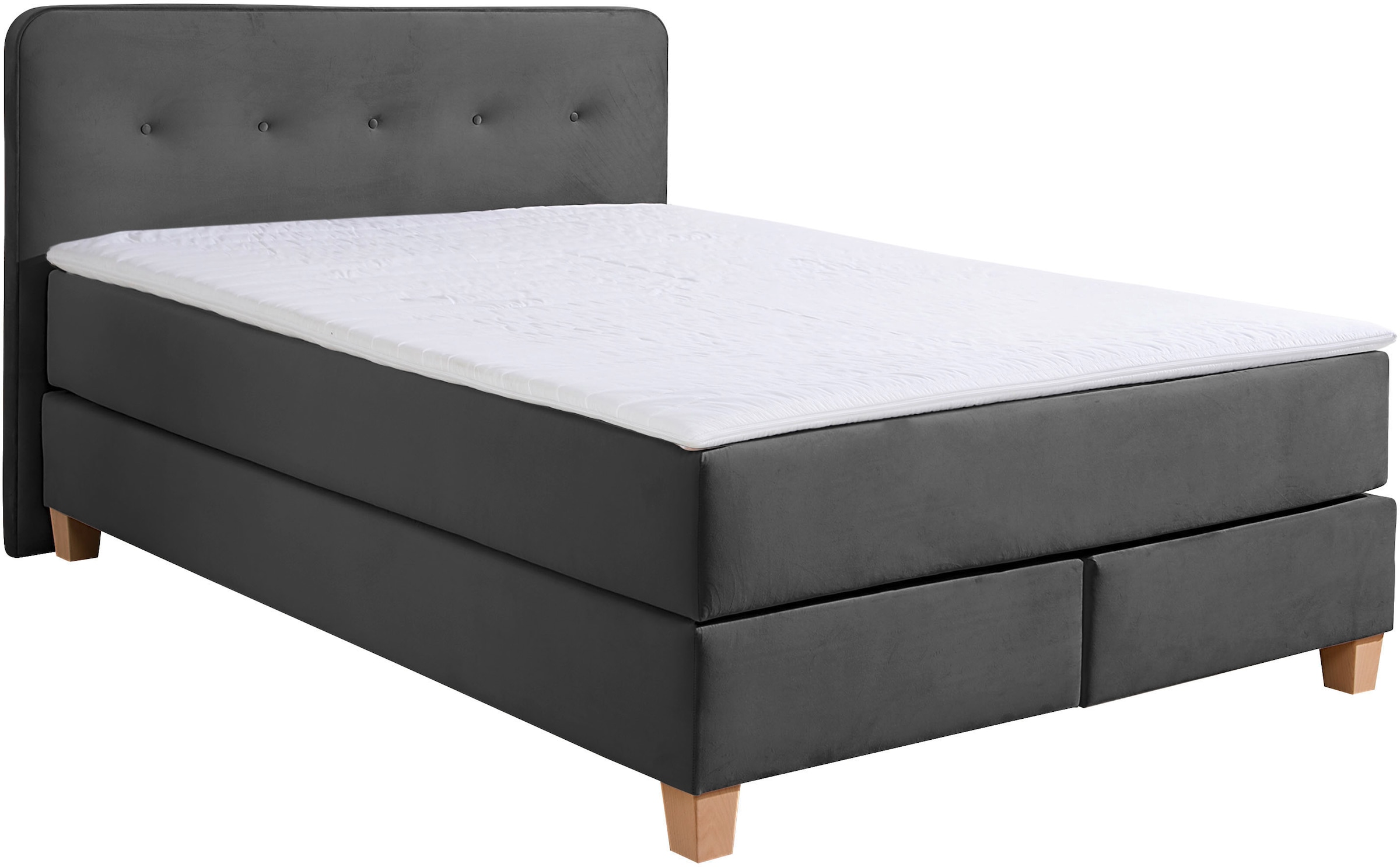 2. Bild von Home affaire Boxspringbett »Fargo«, in Überlänge 220 cm, mit Topper, 3 Ausführungen, 4, Breiten