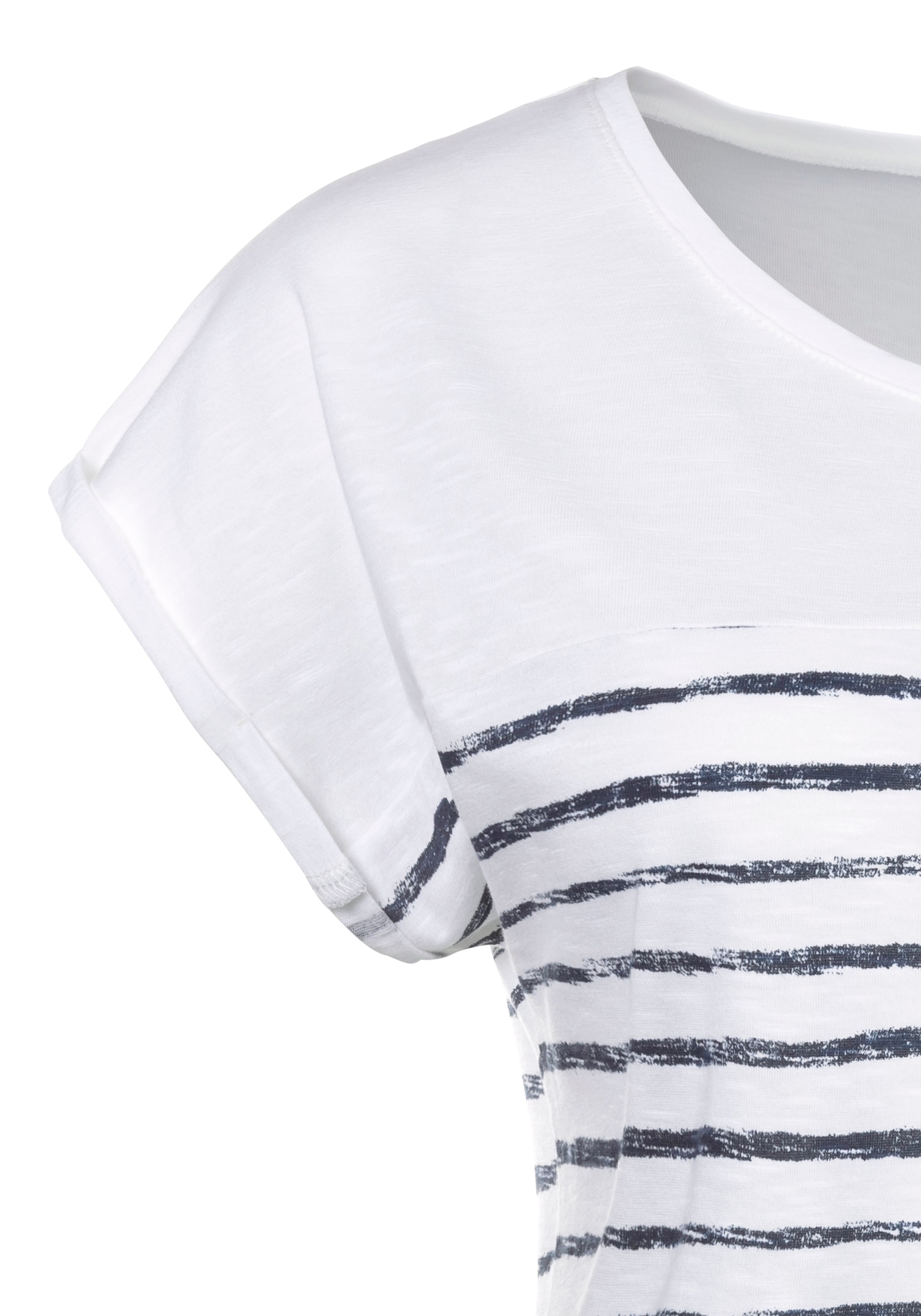 Beachtime T-Shirt »mit Streifendesign«, aus weicher Baumwoll-Qualität